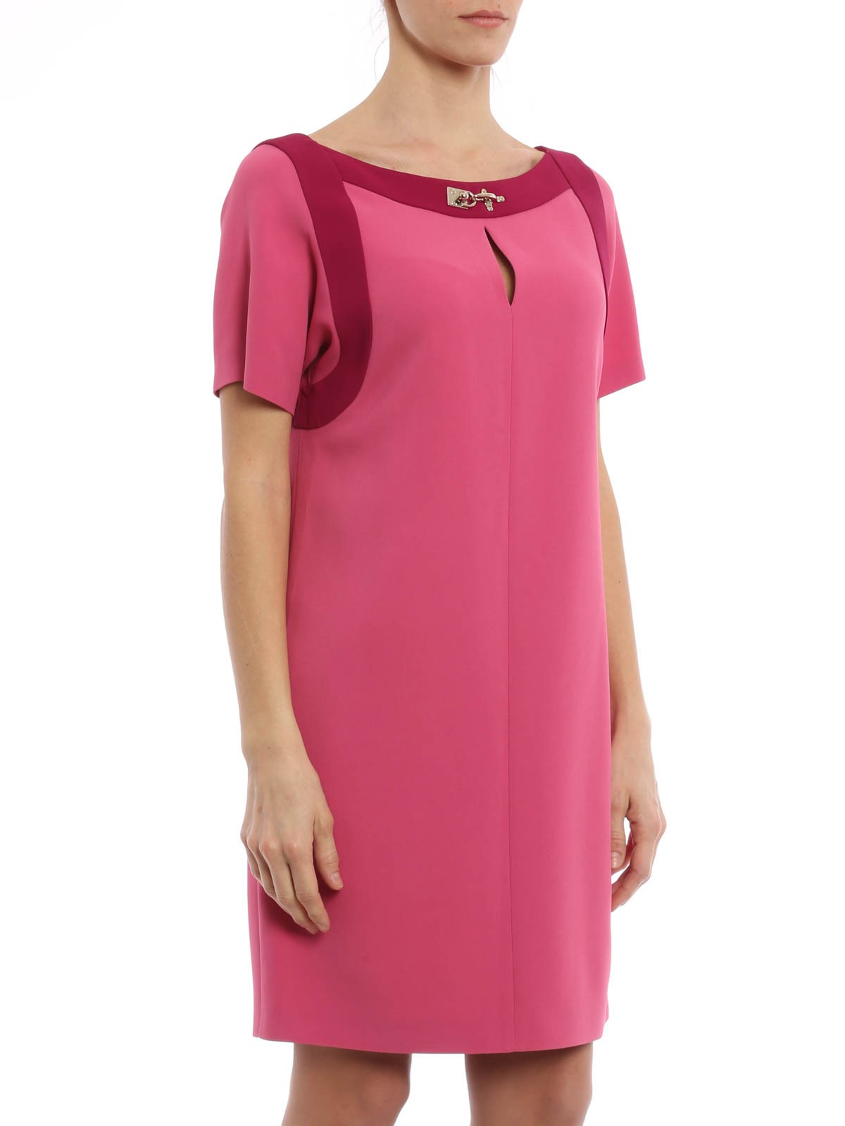 open lace back dress Blush Pink Silk Sheath Long Dress with Slit  Ohmollydress