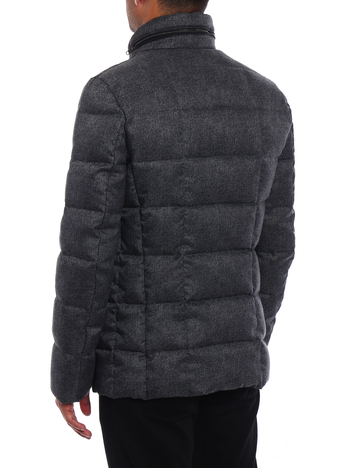 Padded jackets Fay - Grey melange padded jacket - NAM45350210OOZB602