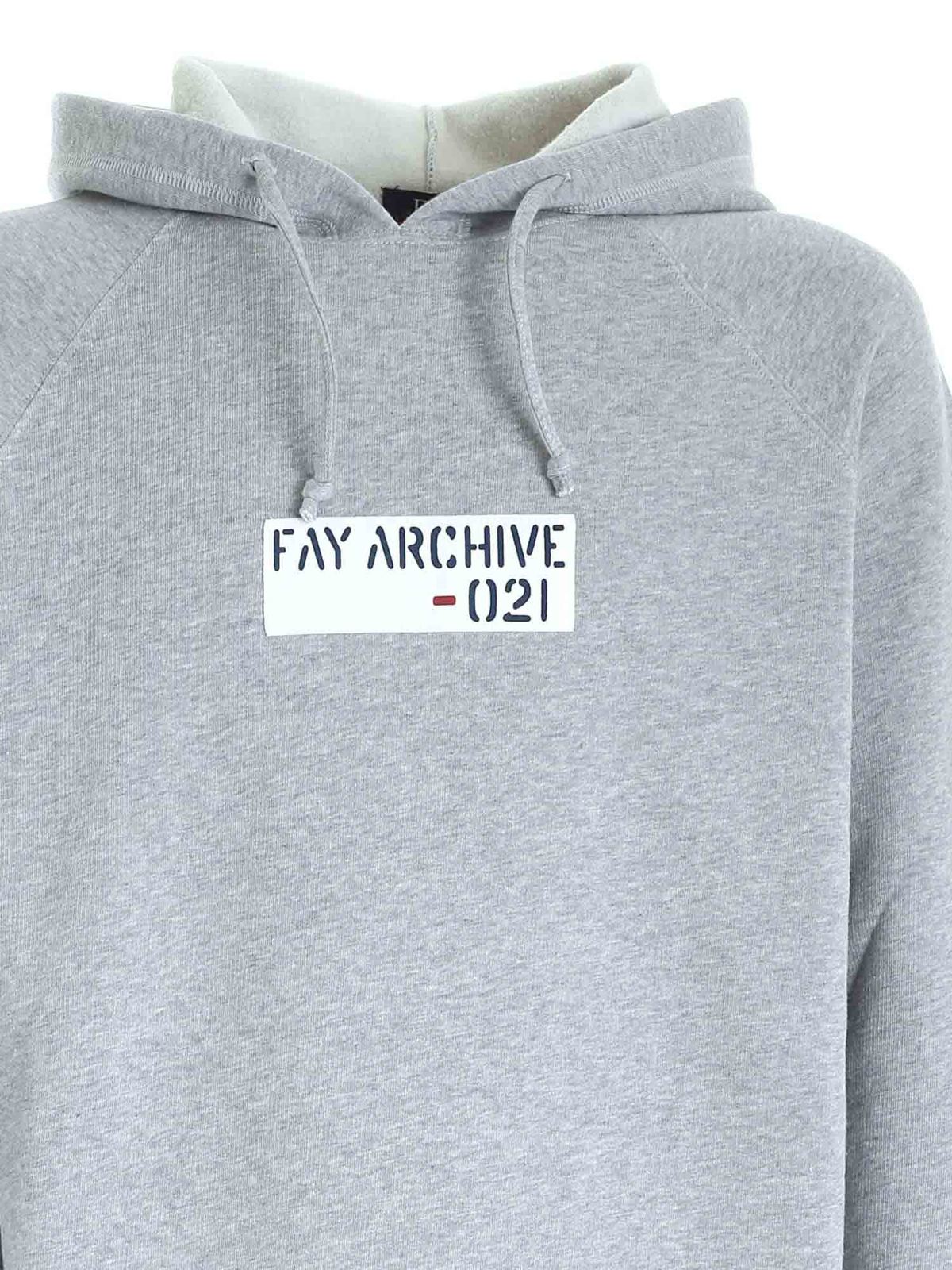 Sweatshirts & Sweaters Fay - Logo patch sweatshirt in grey ...