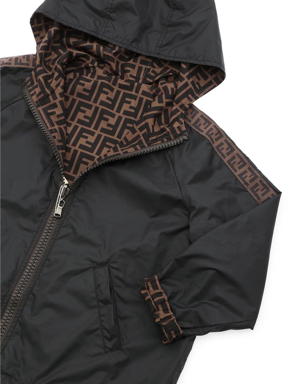Casual jackets Fendi Jr - Monogram FF reversible jacket in black
