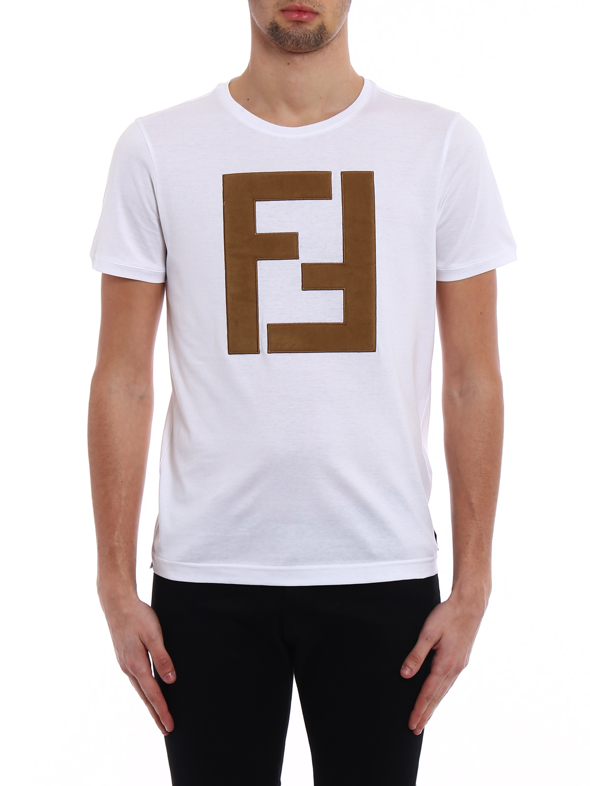 T-shirts Fendi - Alcantara® maxi logo patch FY0894A2BNF0QA0