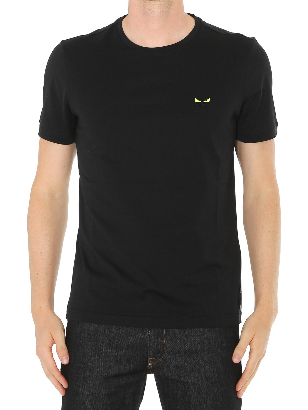 Stolthed klap garage T-shirts Fendi - Bug Eyes embroidery black T-shirt - FY0894A875F0QA1