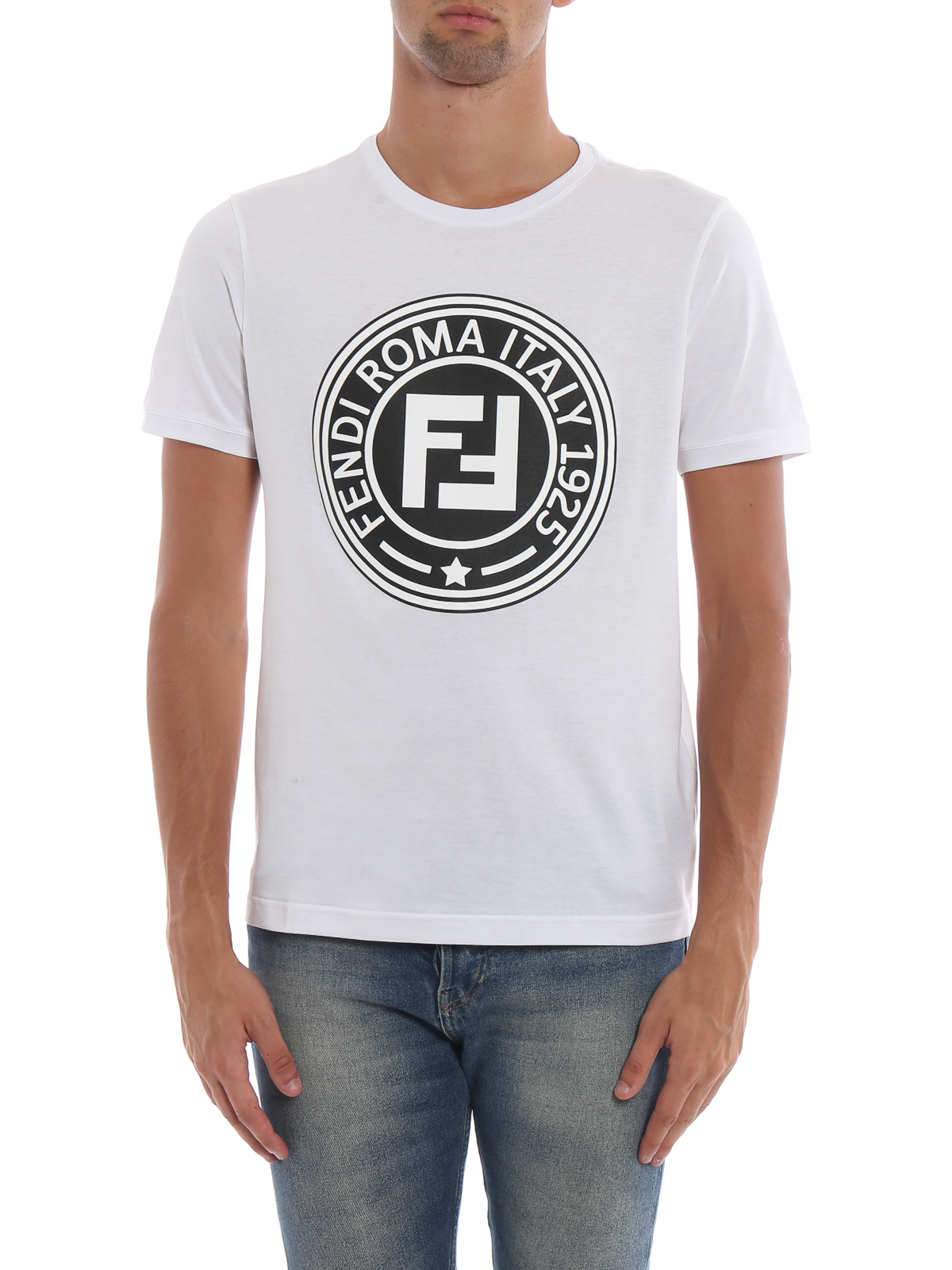 Fendi circle cheap logo t shirt