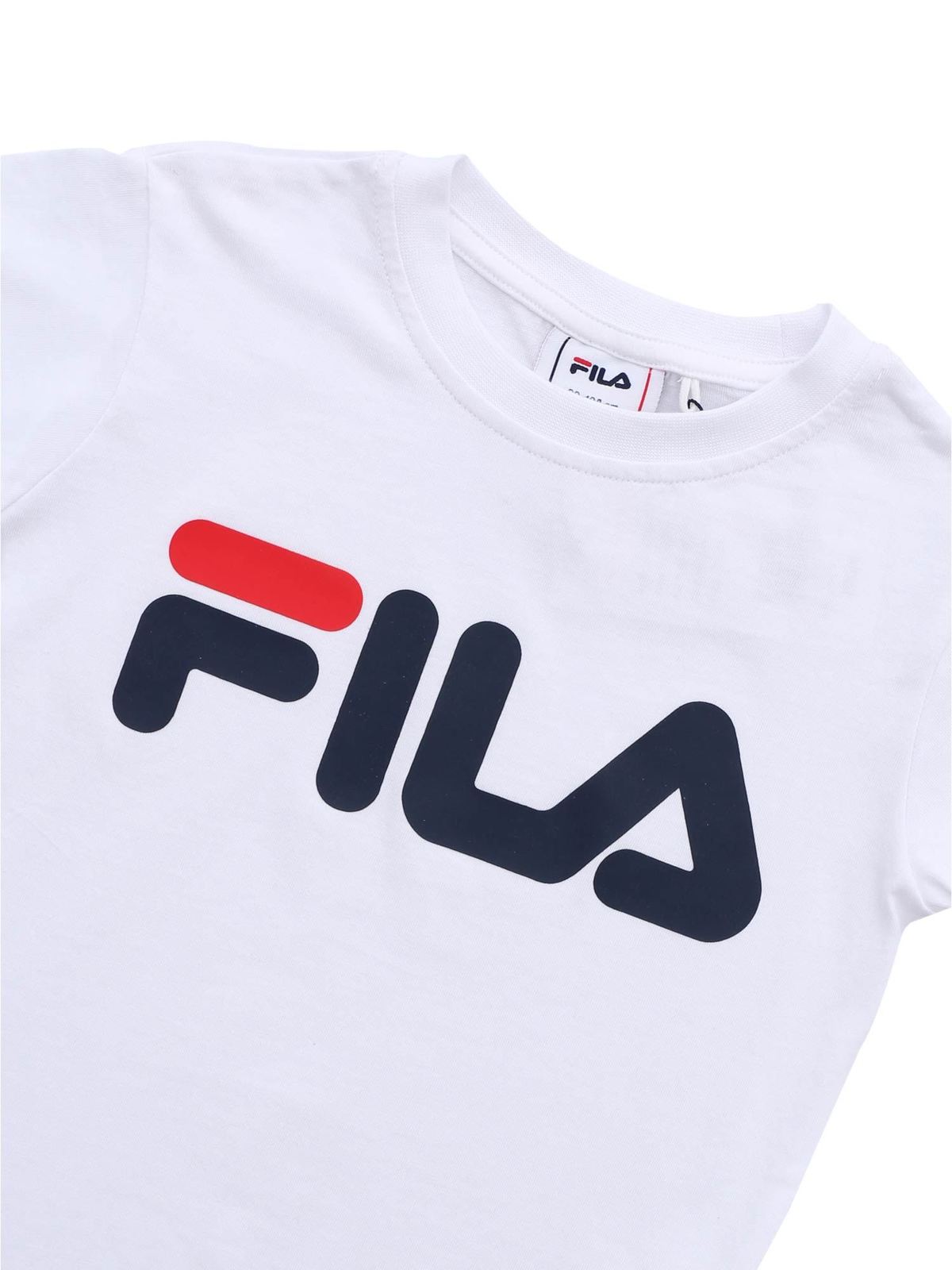 Indiener Avonturier scheren T-shirts Fila - White t-shirt with front logo print - 687196M67