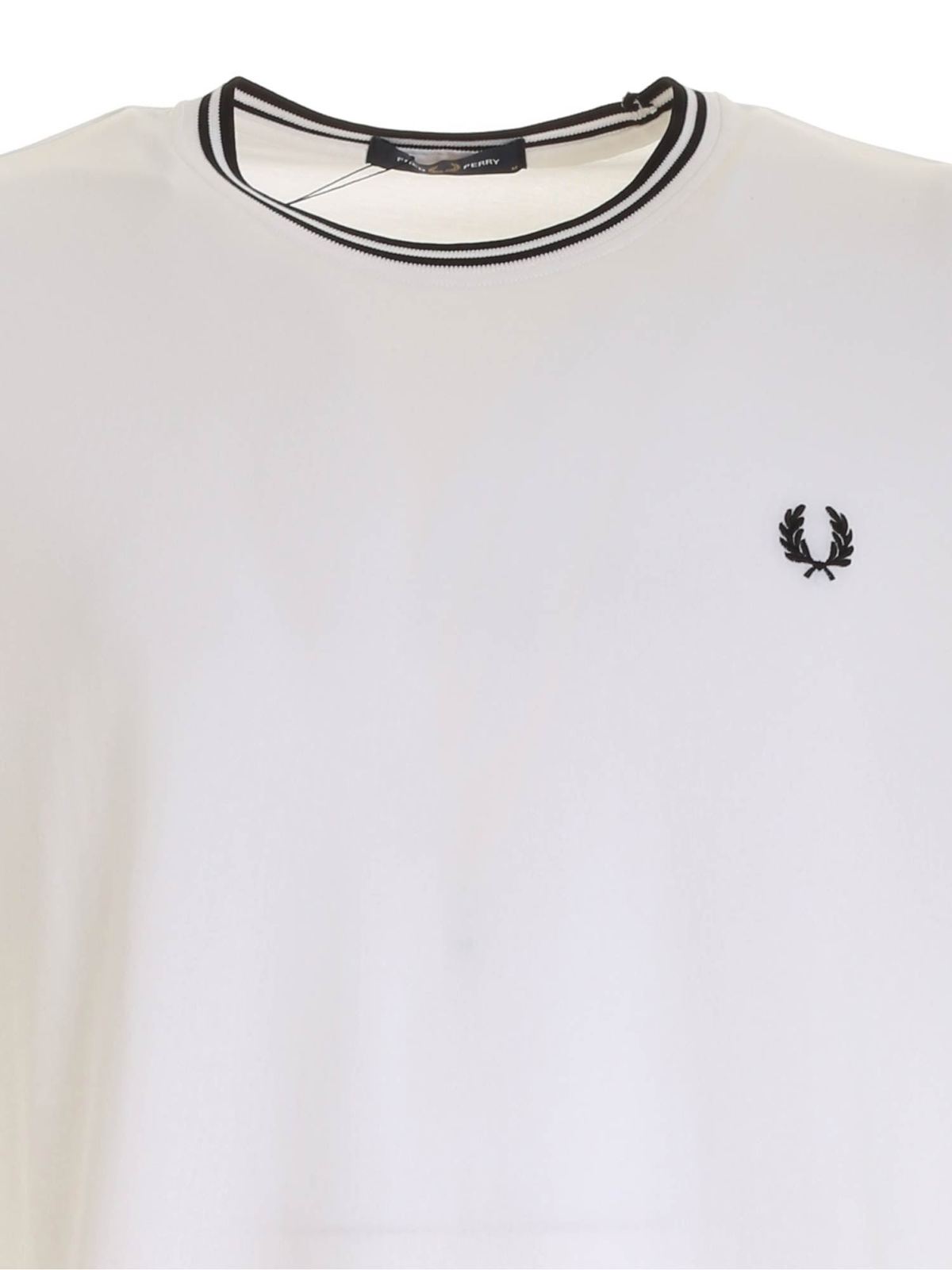 Shop Fred Perry Logo T-shirt In White