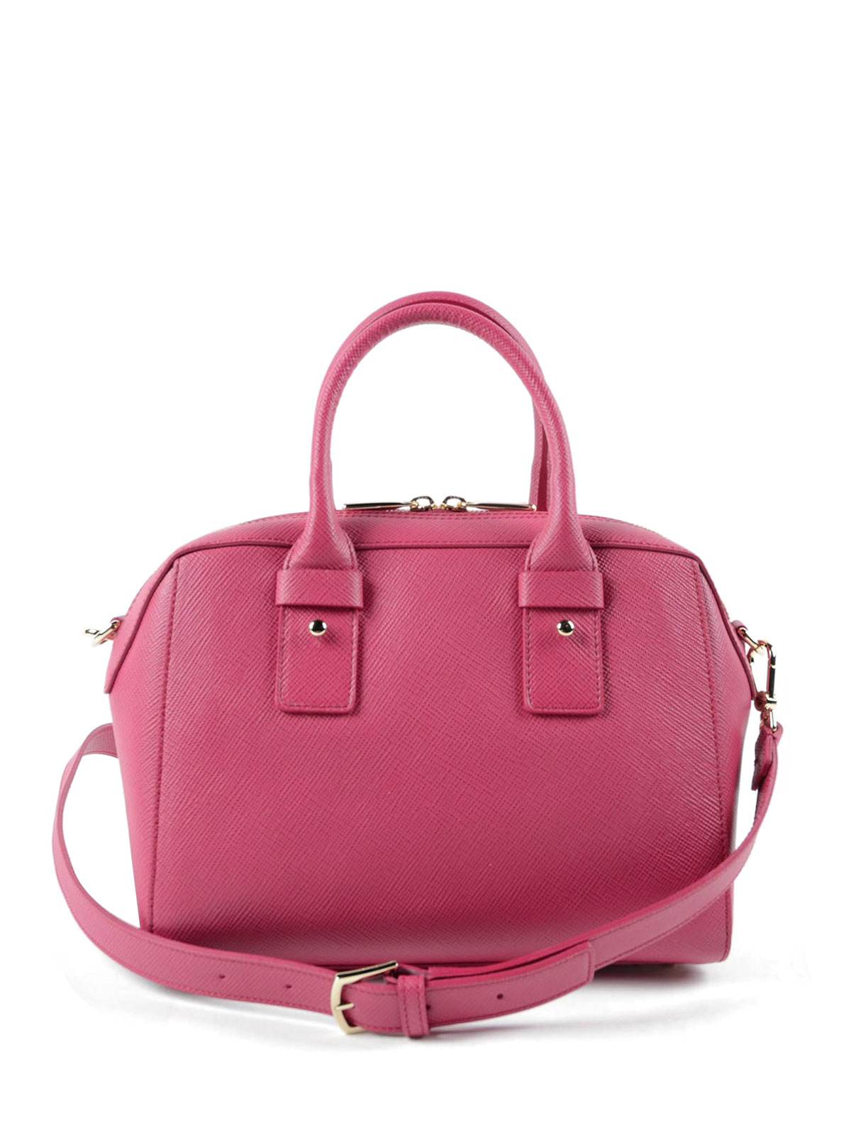 Furla Allegra S leather bowling bag - Dark Pink|835928LAMPONE
