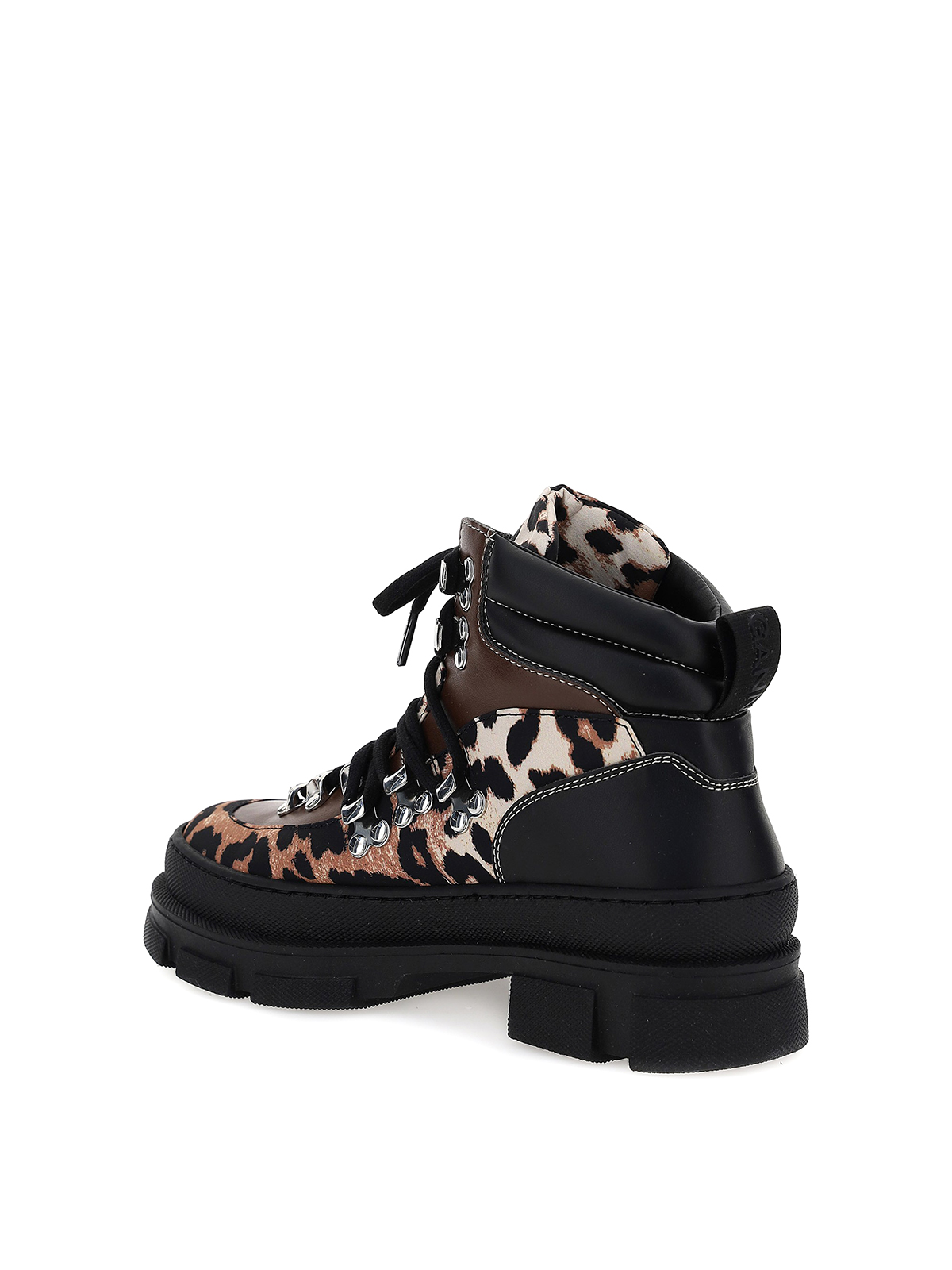 Sølv Omsorg slump Ankle boots Ganni - Leopard detailed hiking boots - S1313943