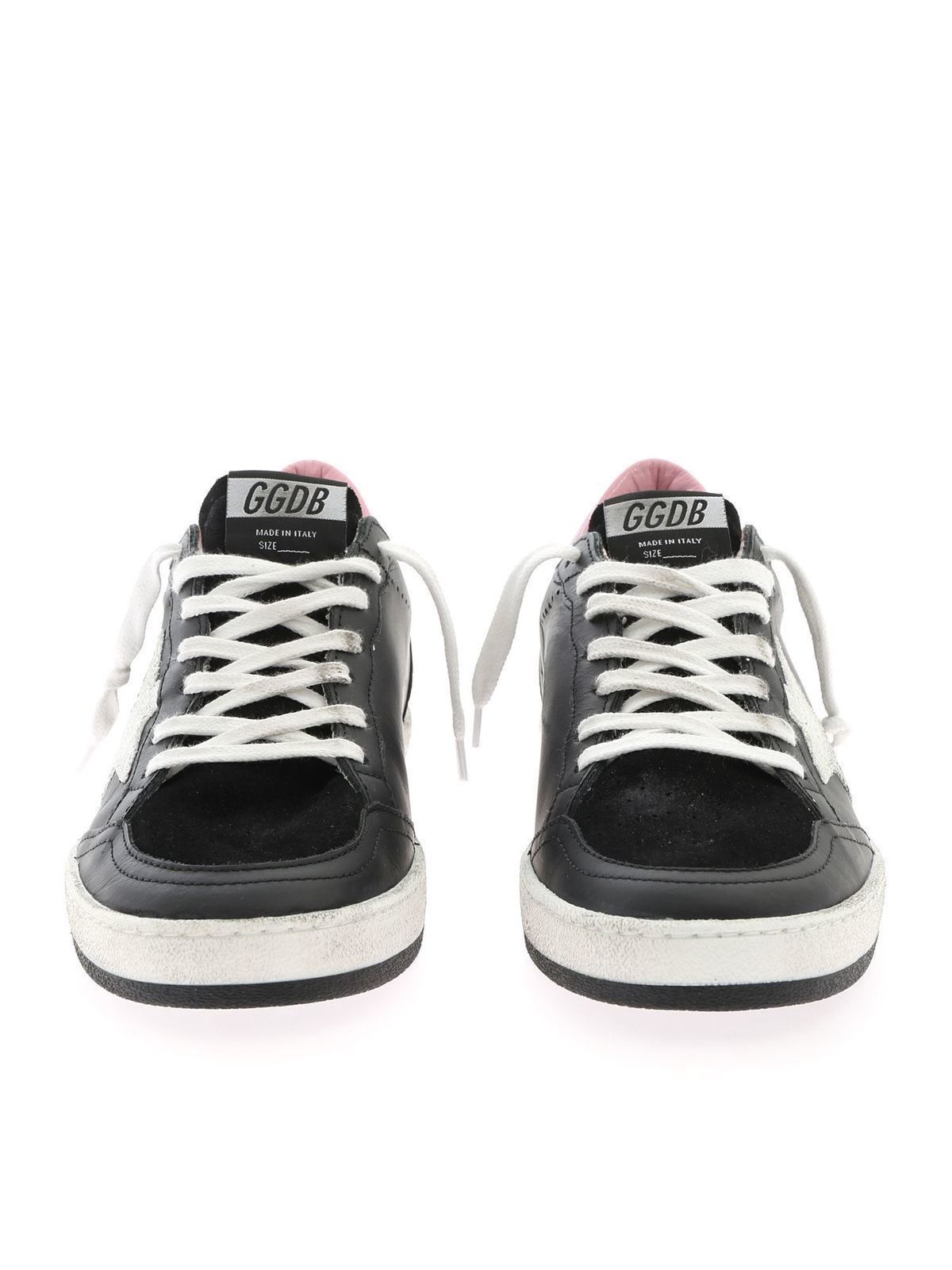 Super-Star LTD sneakers with pink screen printed star and leather heel tab  | Golden Goose
