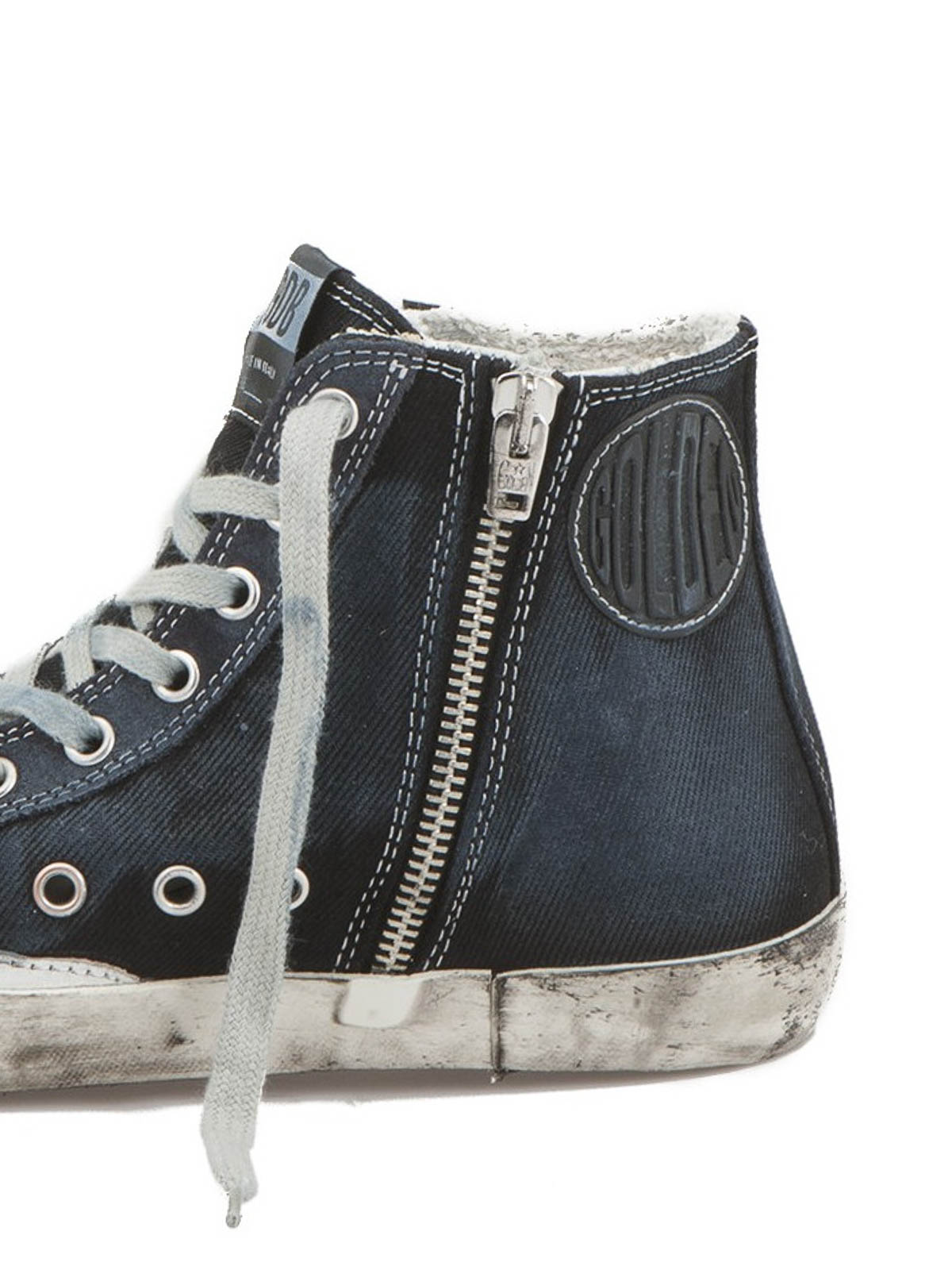 靴 GOLDEN  FRANCY WASHED NYLON UPPER Golden Goose Francy denim sneakers - Blue - Women|GCOWS591A5