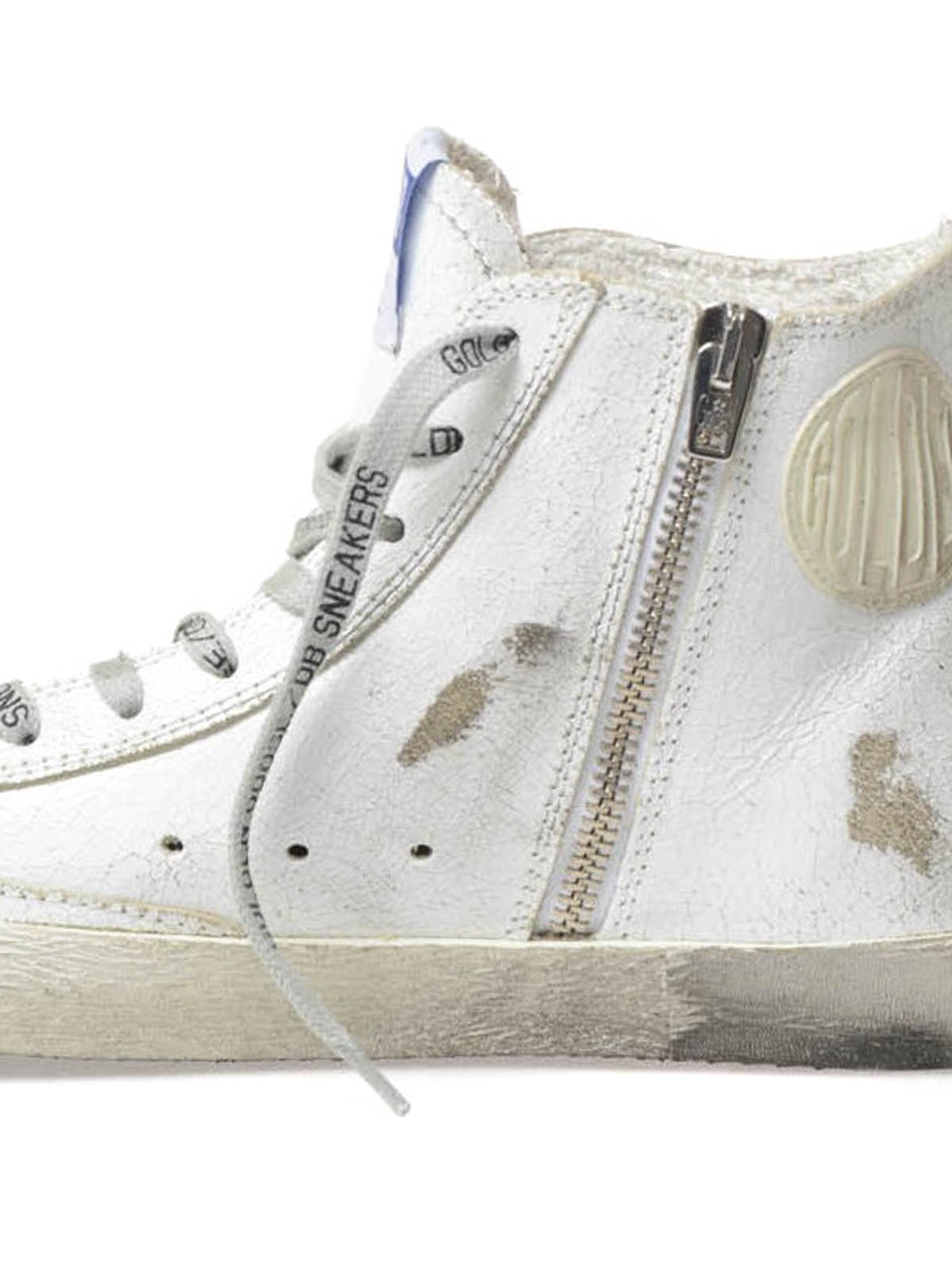 Golden Goose Francy leather sneakers|G28WS591A16WHITEMARBLEBLUETTE