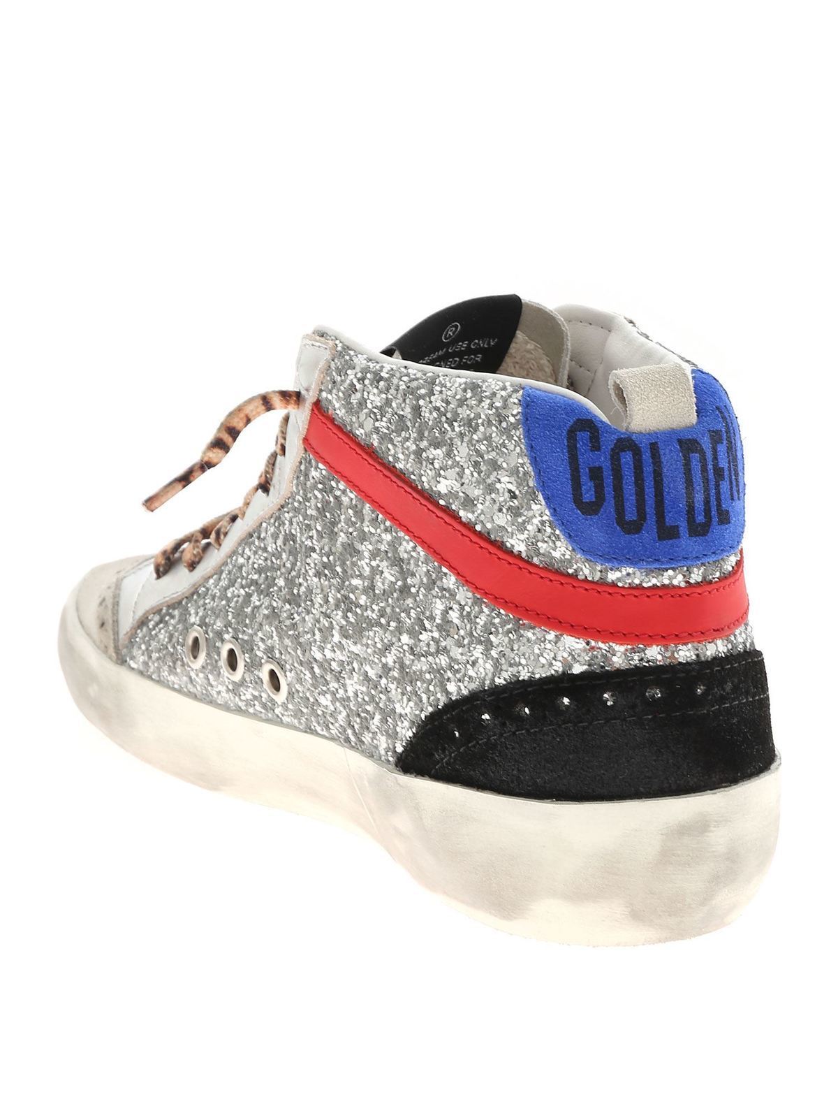 Golden Goose Mid Star Classic sneakers in silver glitter 