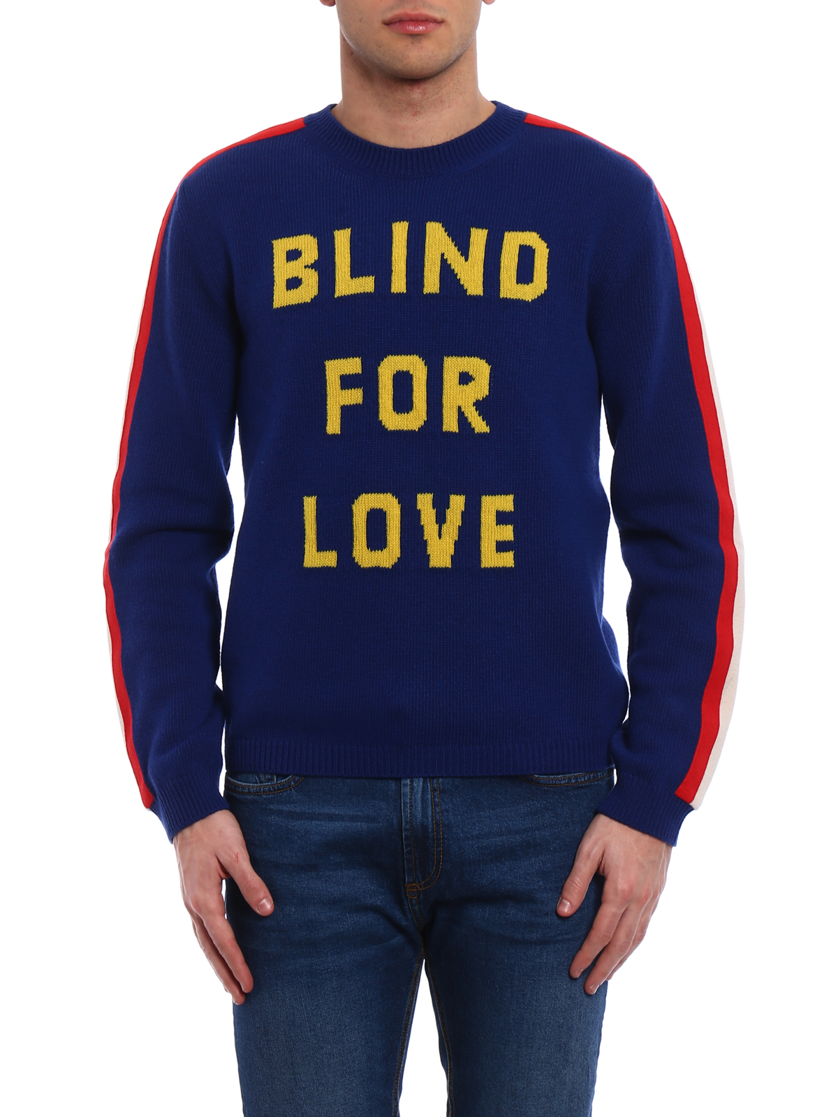Crew necks Gucci - Blind For Love intarsia sweater - 496686X9I824166