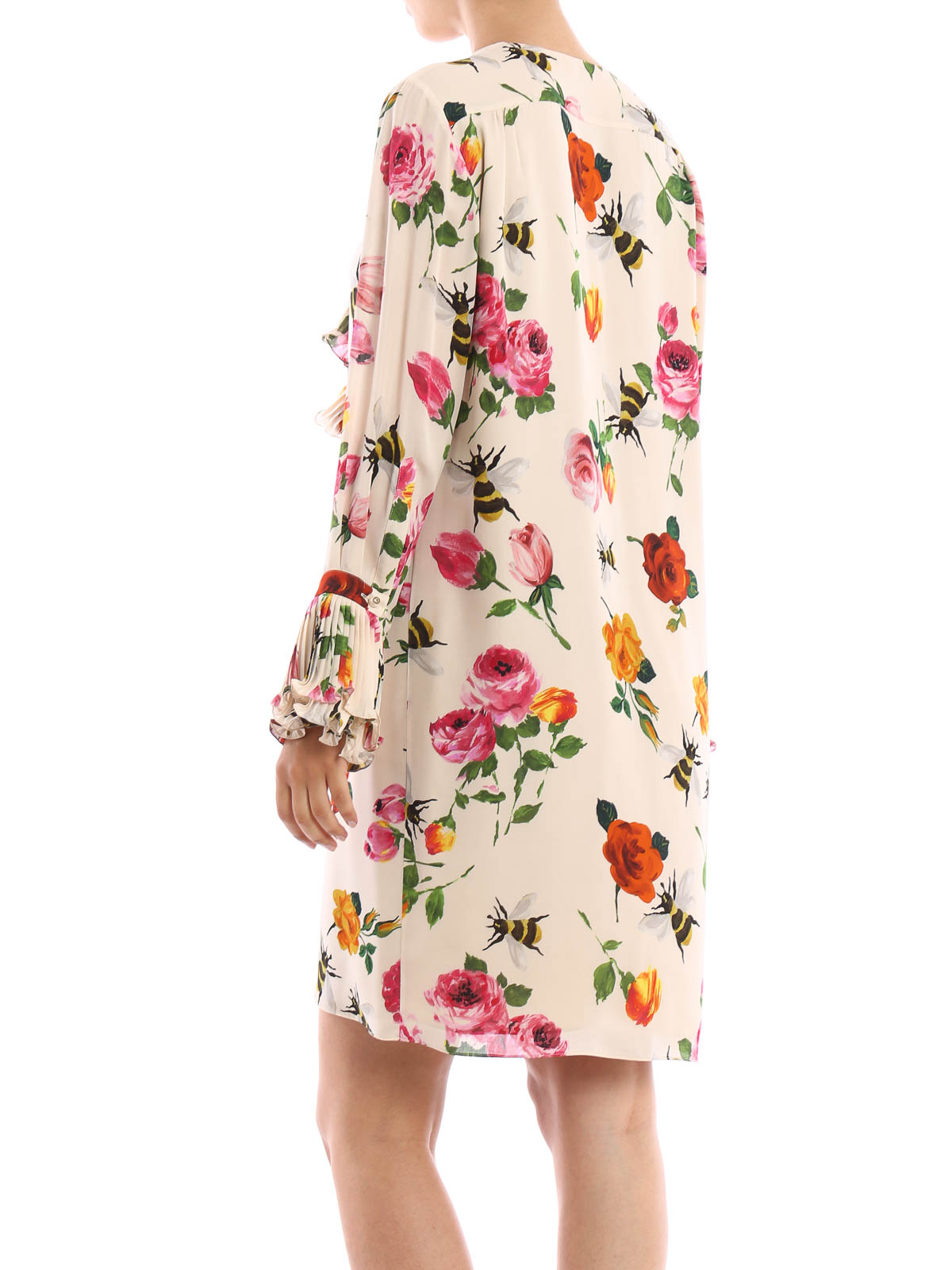 GUCCI★グッチ★素敵！Double net print silk dress GUCCI Belted piped printed silk-twill midi shirt dress | NET
