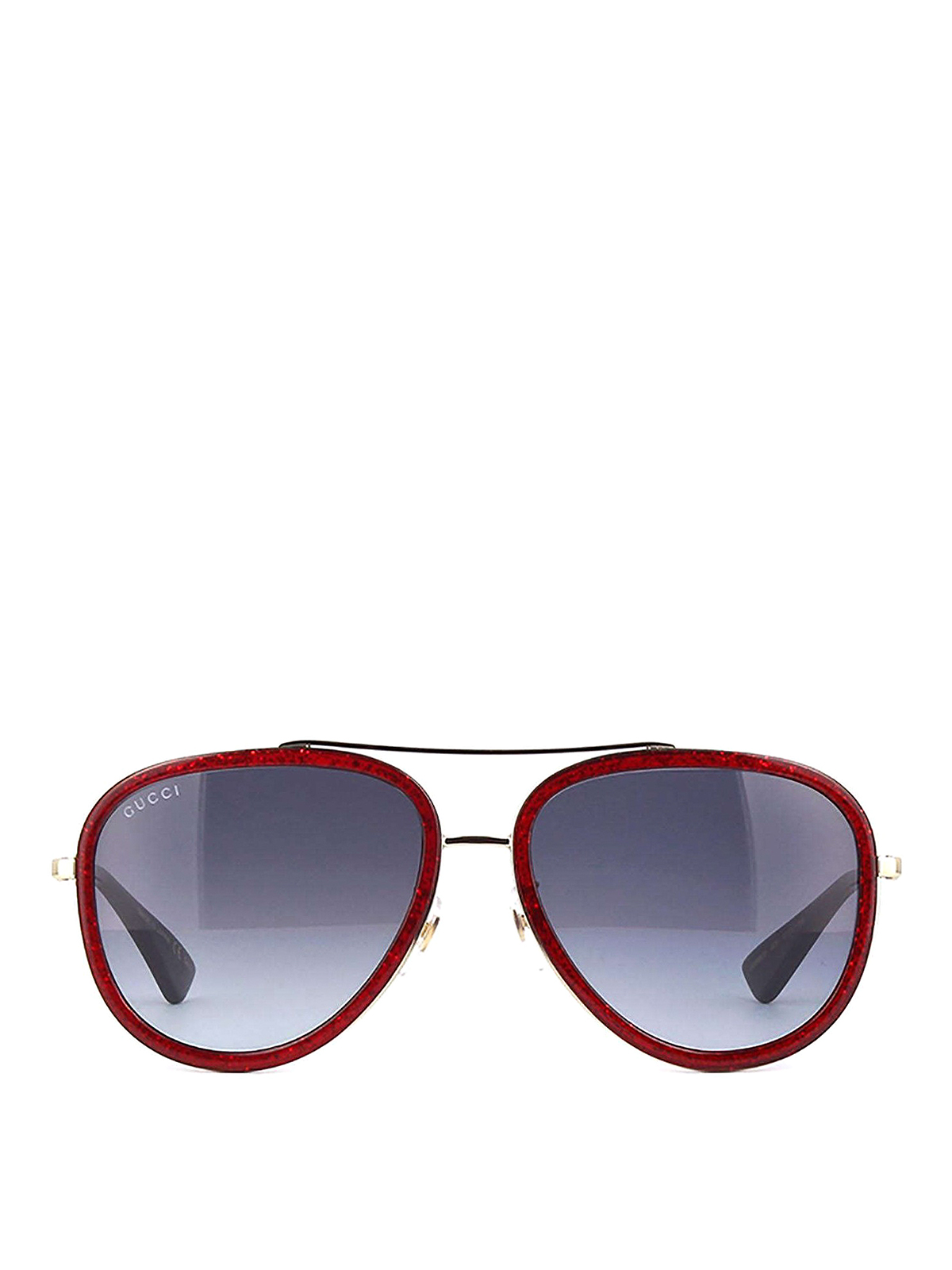 Gucci Double bridge Aviator sunglasses - Red - Women|GG0062SGOLD display picture 1