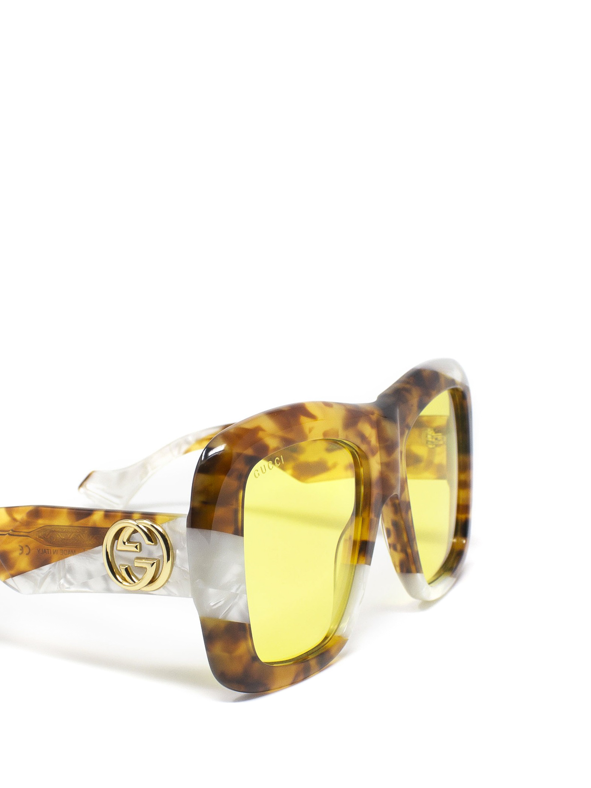 Gucci Marble effect sunglasses - Light Brown - Women|GG0498S005