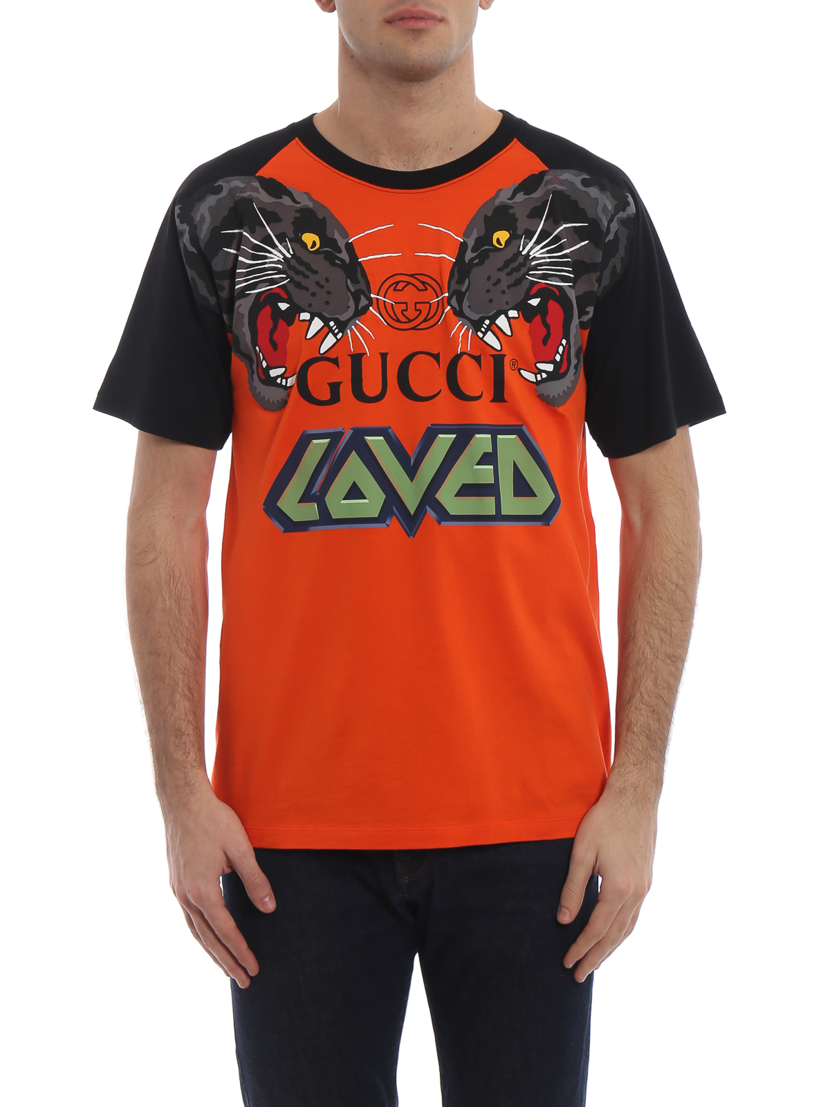 Gucci Gucci Loved two tone T shirt Orange Men 549099XJAI17252