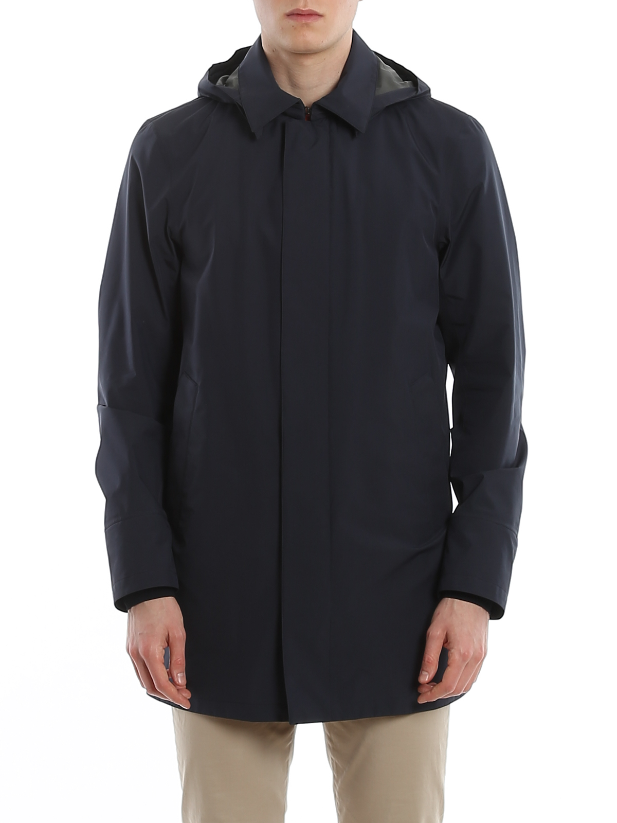 Shop Herno Gore-tex® Raincoat In Dark Blue