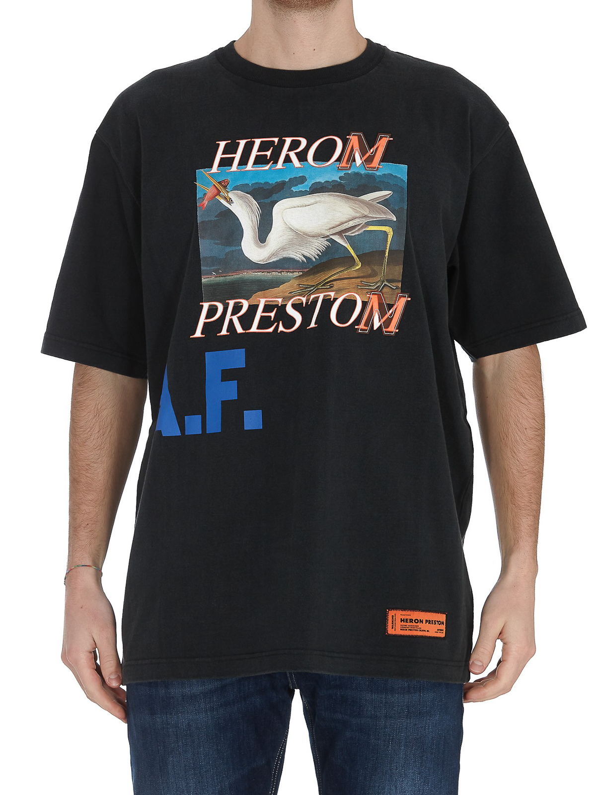 Heron Preston A.F. T-shirt - Black - Men | HMAA020R21JER0021045