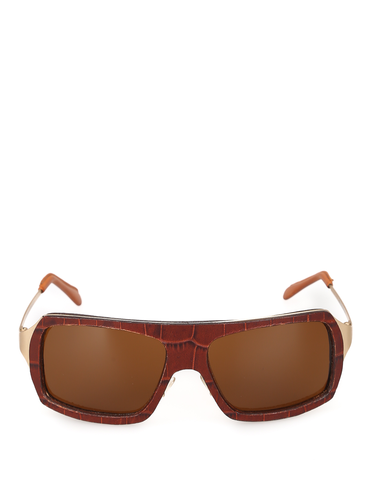 Croco print leather sunglasses