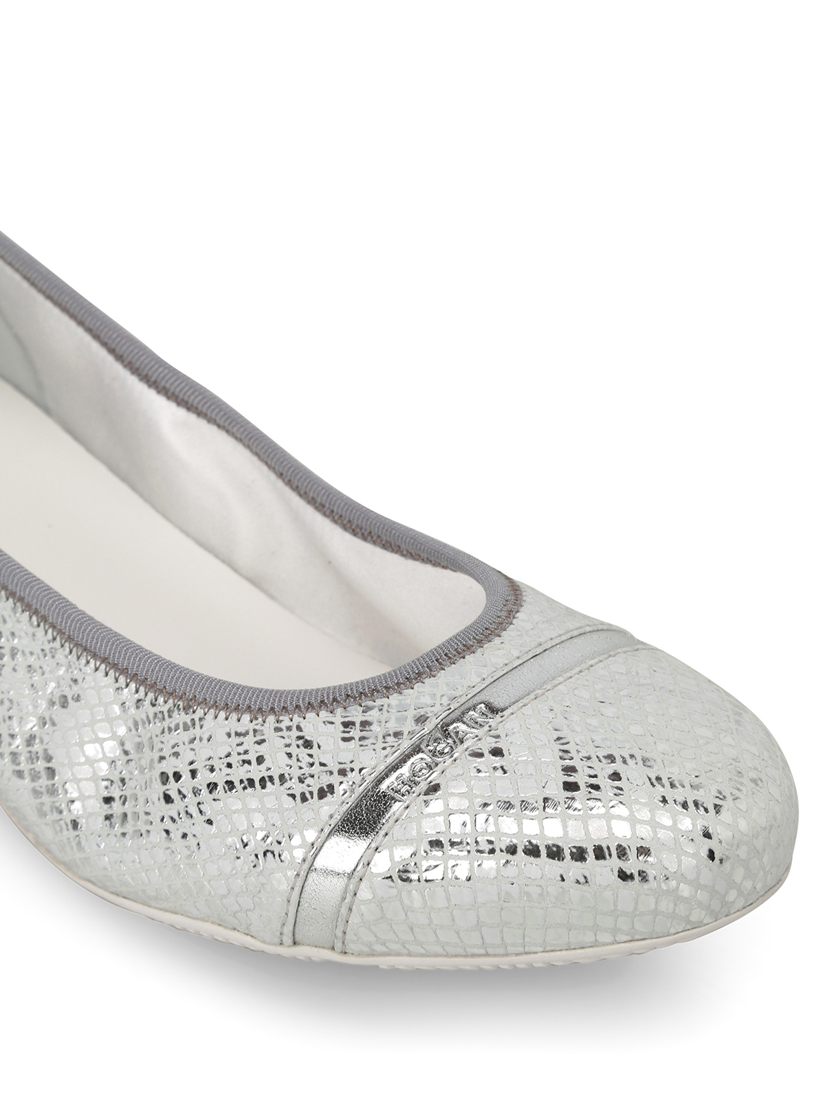 afstuderen Dollar radium Flat shoes Hogan - Wrap 144 silver-tone ballerinas - HXW14407124I7T0351