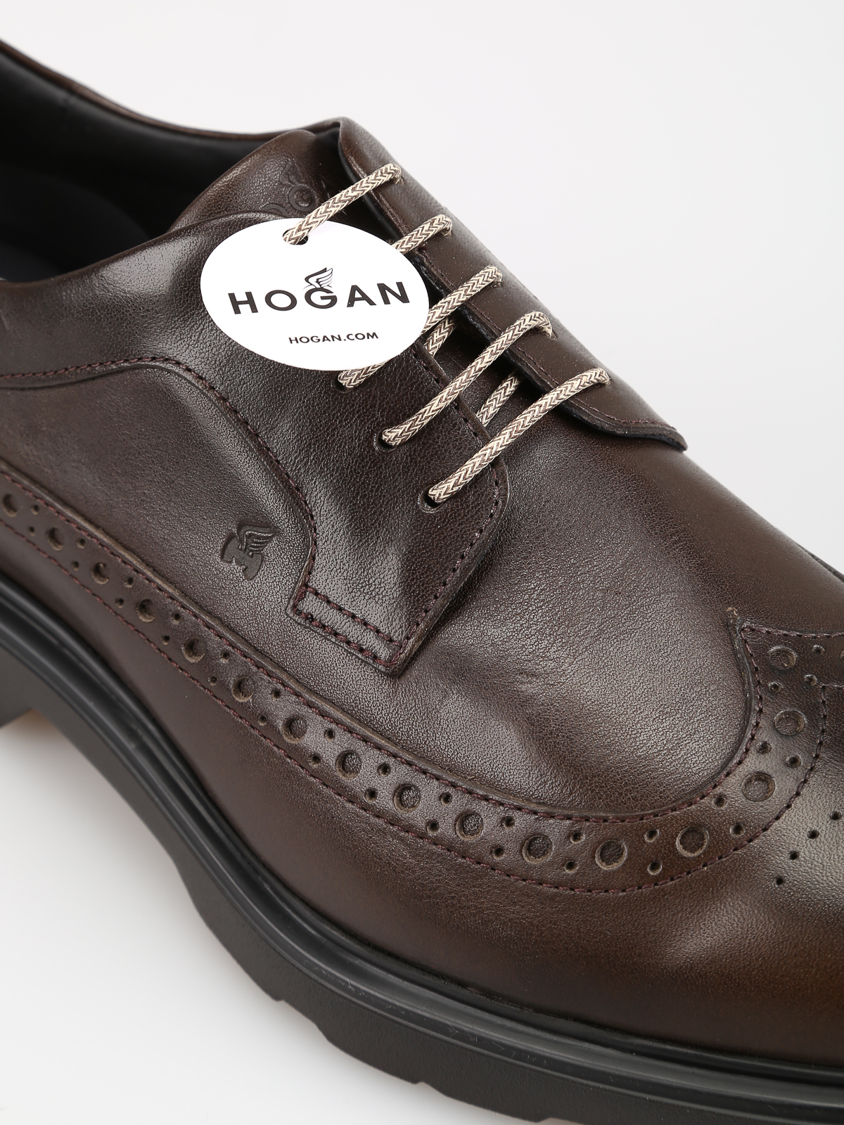 Hogan Route H393 leather Derby brogues - Brown 