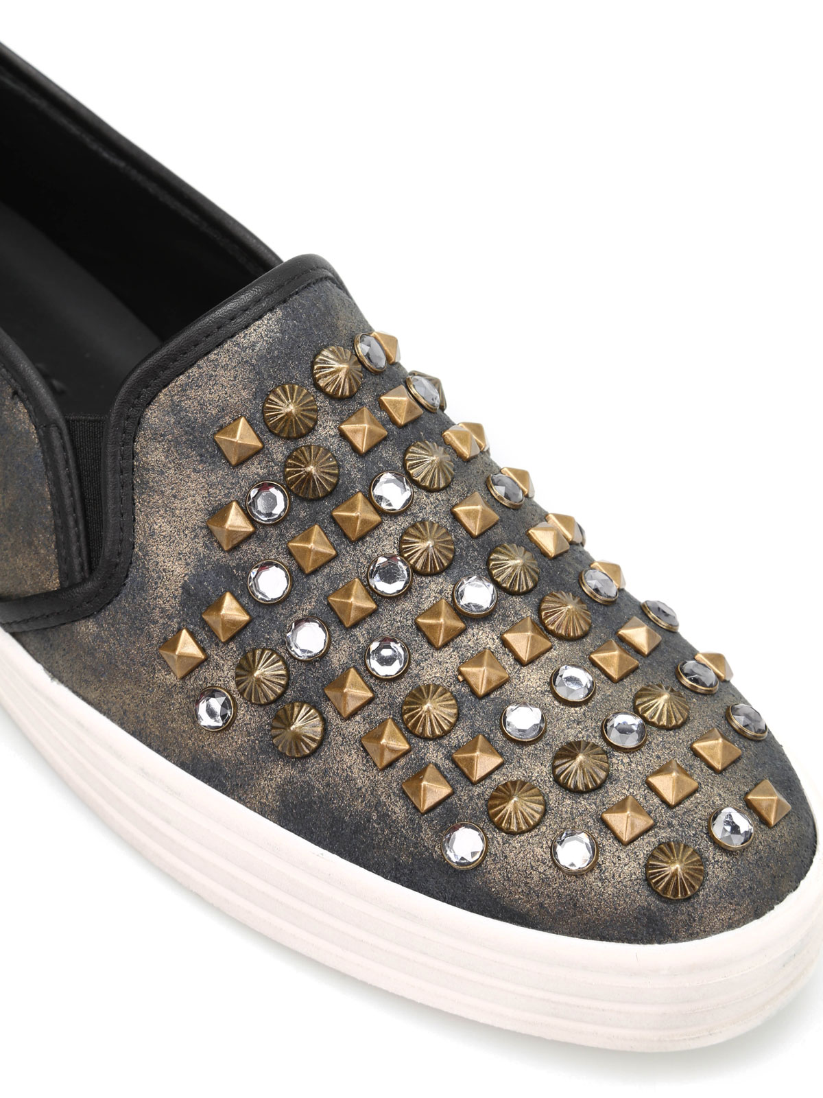 HOGAN REBELレザースタッズ付きく紺色ハイカットスニーカー35 HOGAN REBELレザースタッズ付きく紺色ハイカットスニーカー35