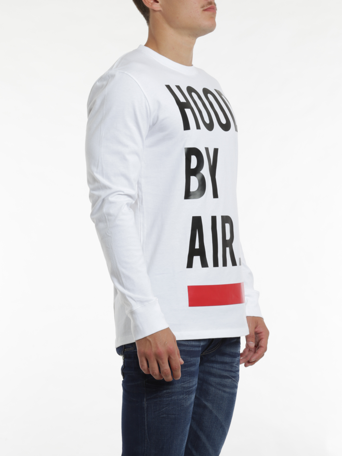 Hood by Air Long sleeved printed cotton T-shirt|HMAB001F150010140188