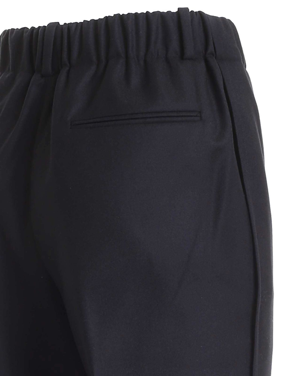 Shop Incotex Wool Pants In Black In Negro