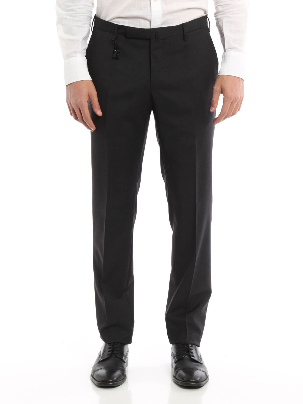 Incotex Super 100's light wool trousers - Dark Grey|1T0305006E935