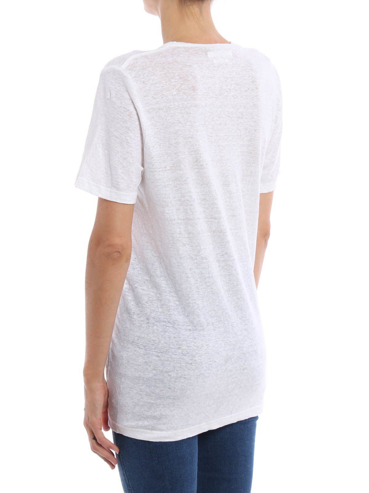 【Marant Etoile】 KrangerリネンTシャツ Kranger linen T-shirt in white - Marant Etoile | Mytheresa