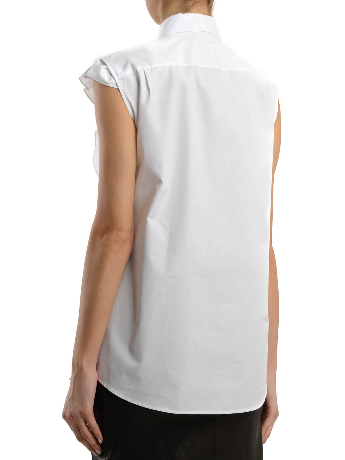 Jil Sander ruched-detailed sleeveless blouse - White