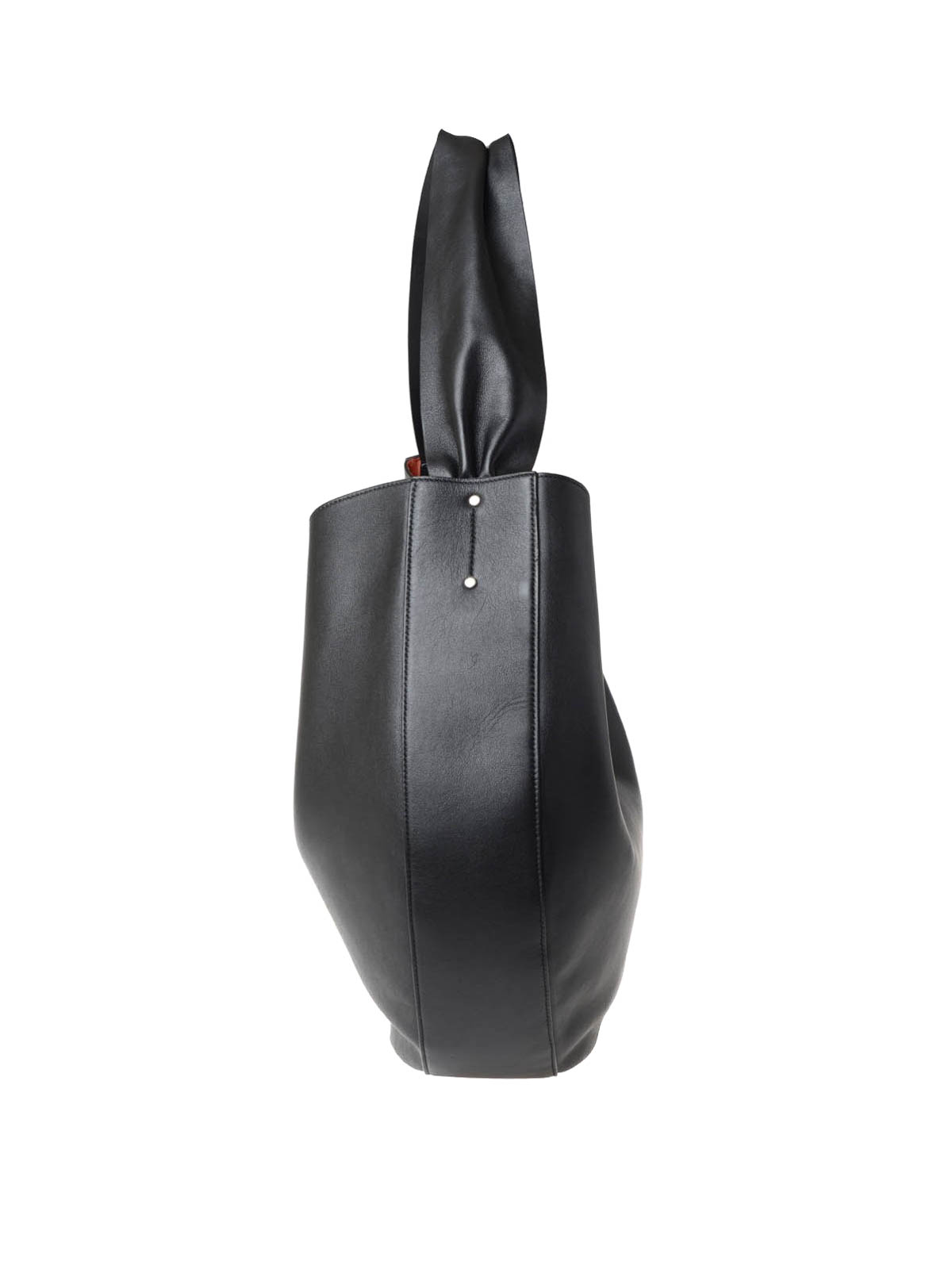 JIL SANDER Leather Business Shoulder Bag Black 2Way Handbag