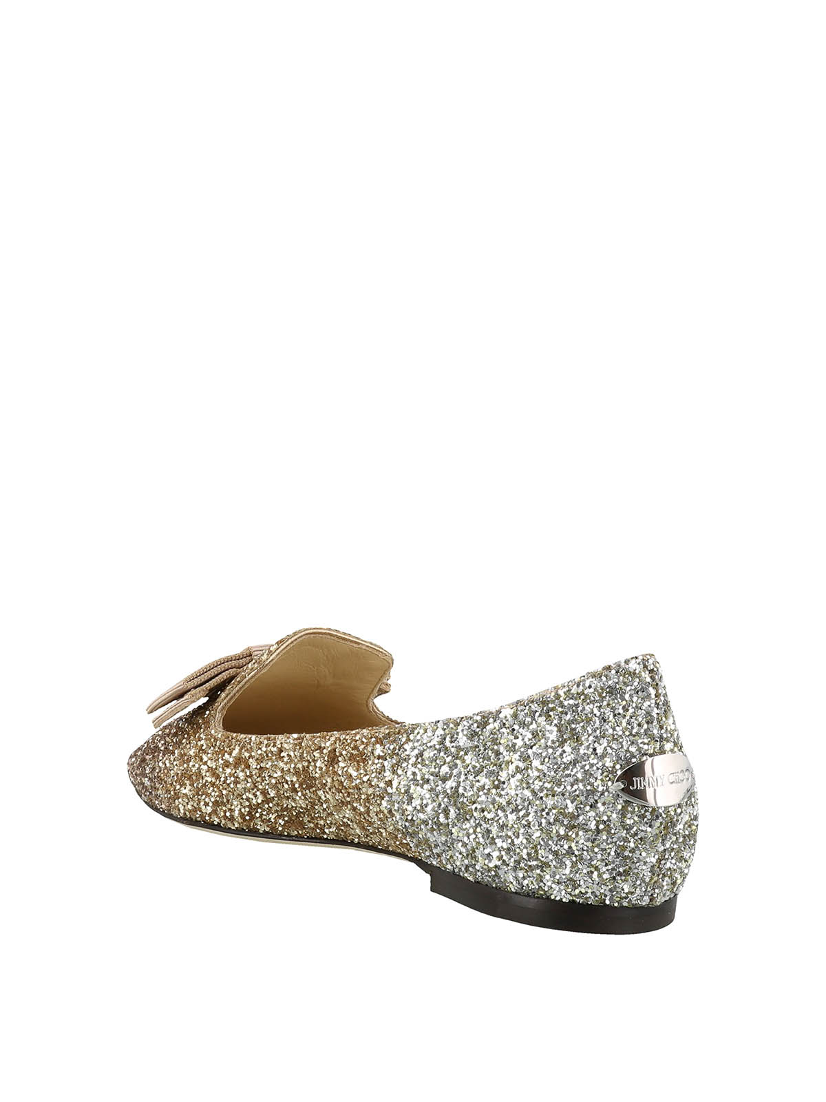 Flat shoes Jimmy Choo - Gala three-tone glittered flats ...