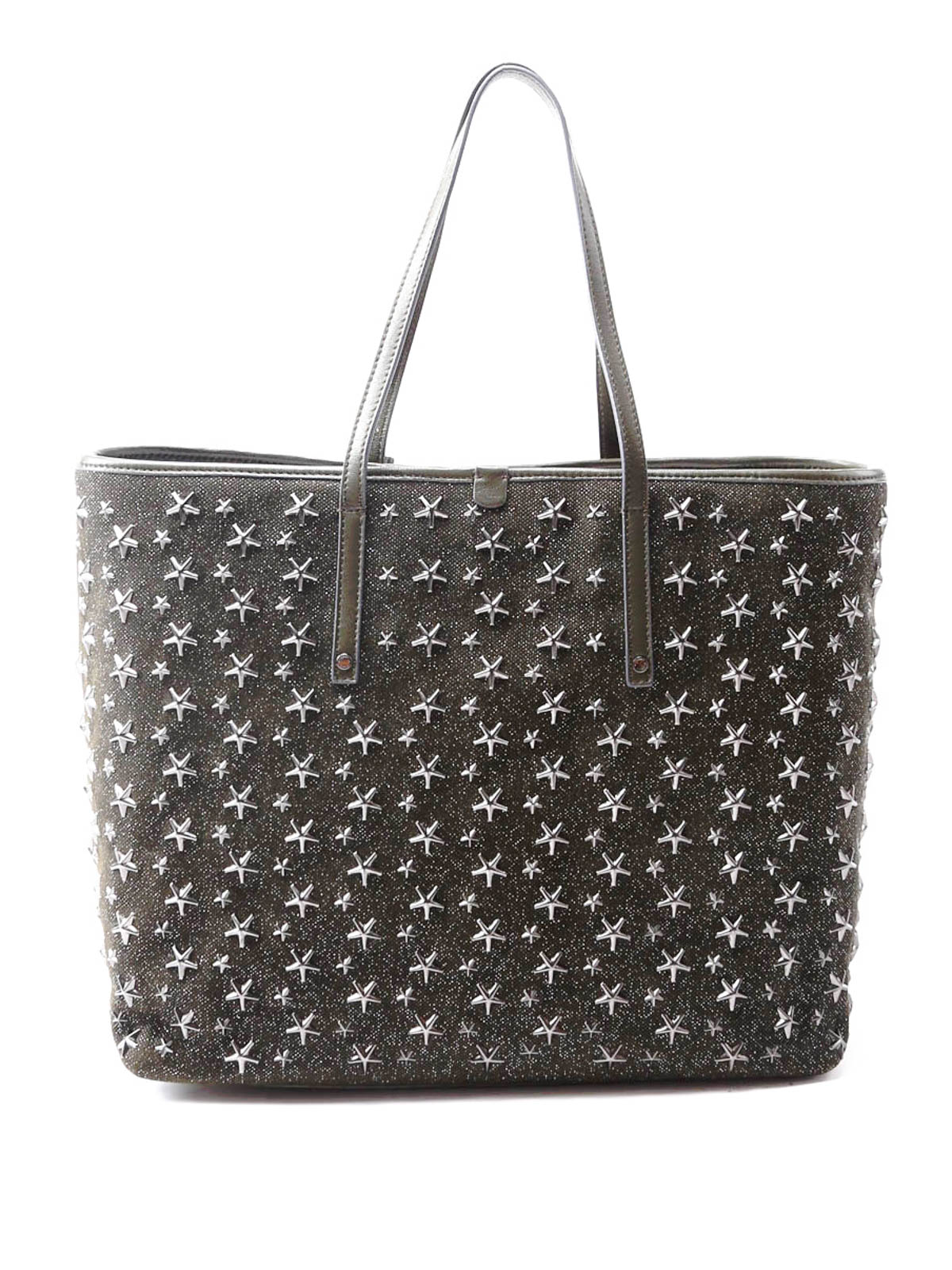 Jimmy Choo Sasha glittered tote - Dark Green|SASHAMMXSGREEN