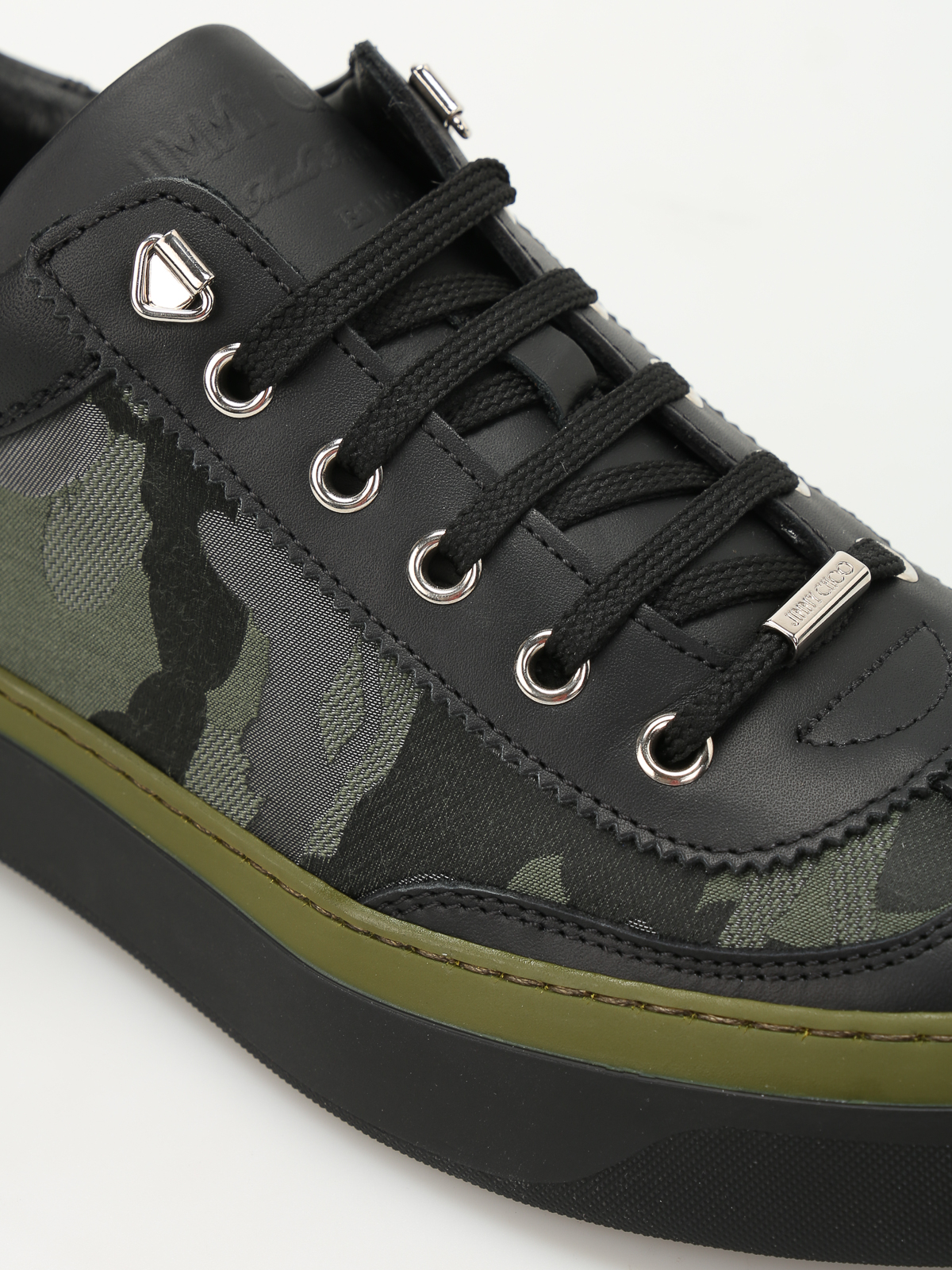 Jimmy Choo green camouflage shoes Jimmy Choo Ace camo fabric sneakers - Green|ACECBXLIGHTOLIVE main image 2