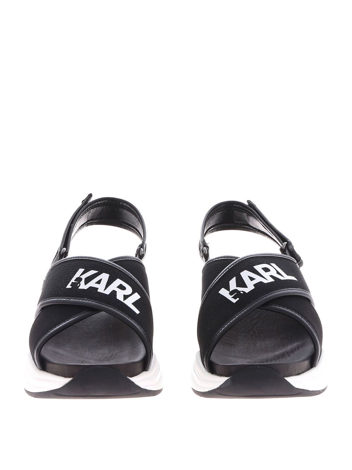 Shop Karl Lagerfeld Ventura Criss-cross Sandals In Negro