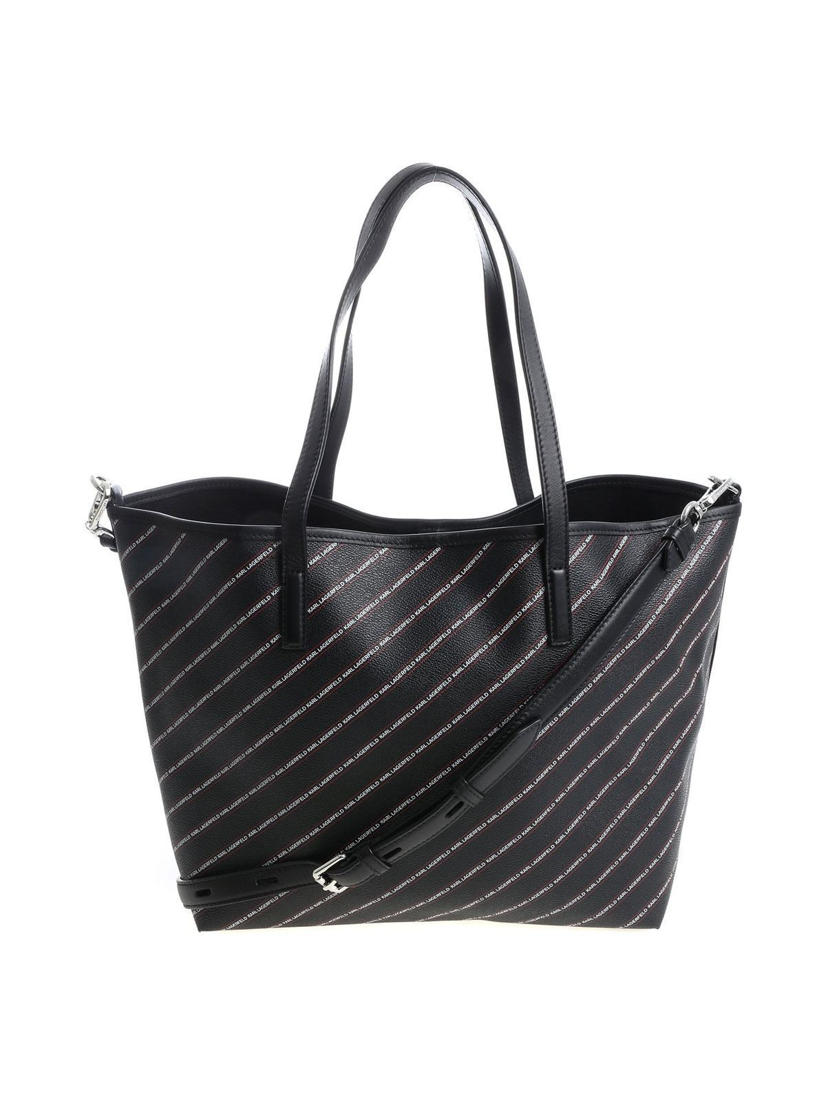 Karl Lagerfeld, Women's Nouveau Tote Bag T Stripe, Black/white/stripe