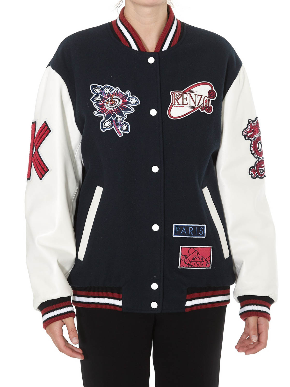 Bombers Kenzo - Mountain logo patch varsity jacket - F962BL08554076