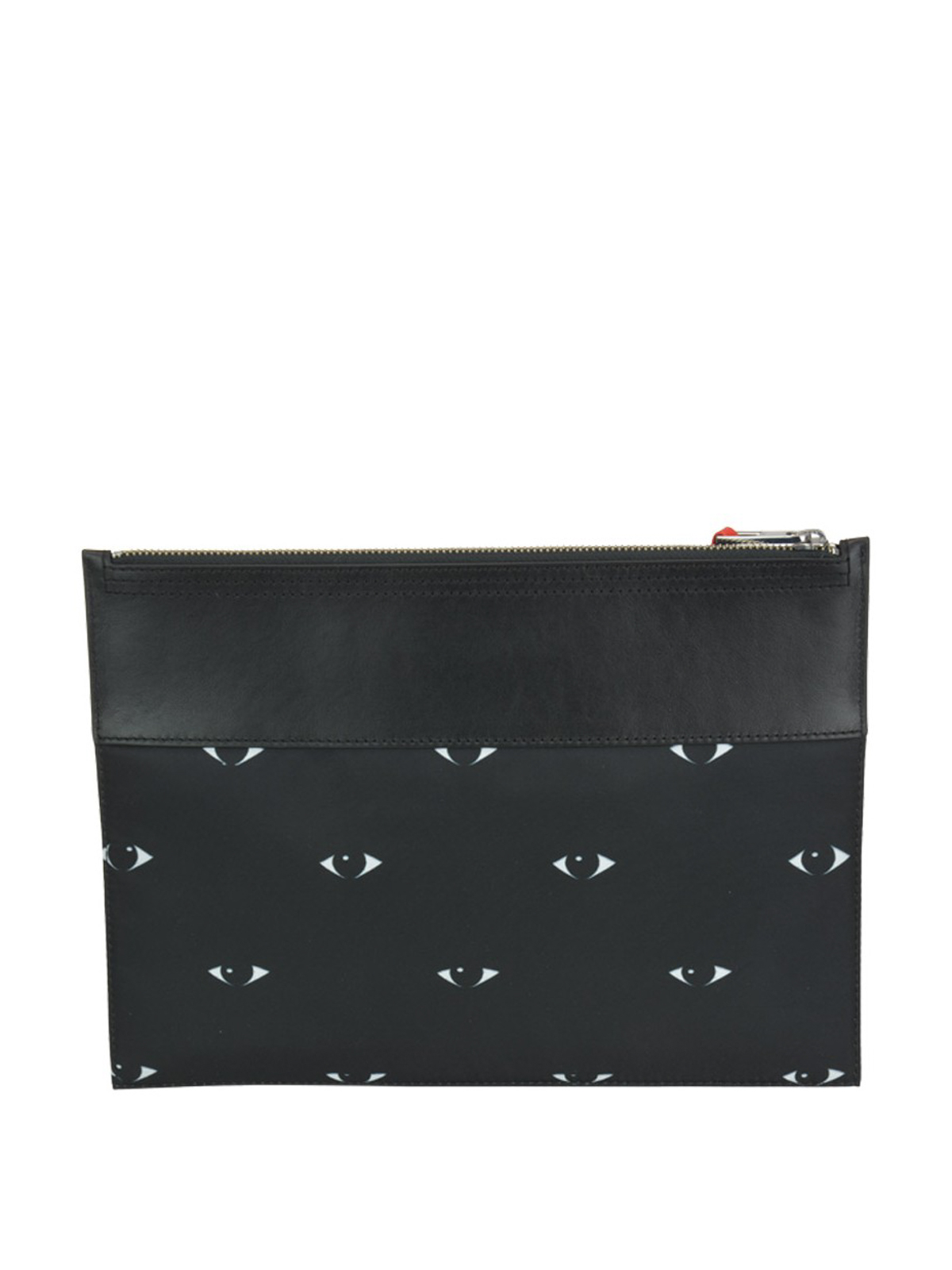 Clutches Kenzo Eye patterned black tech fabric clutch