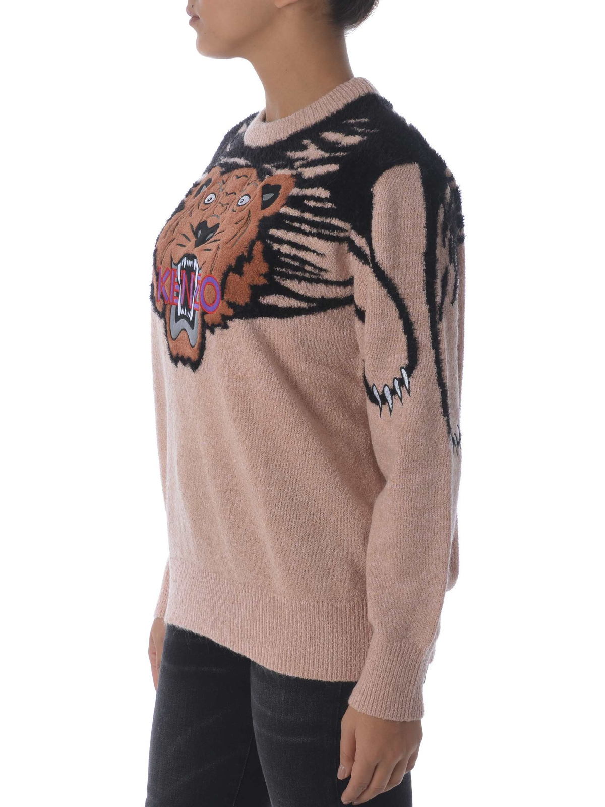 Crew necks Kenzo - Tiger intarsia cotton blend sweater