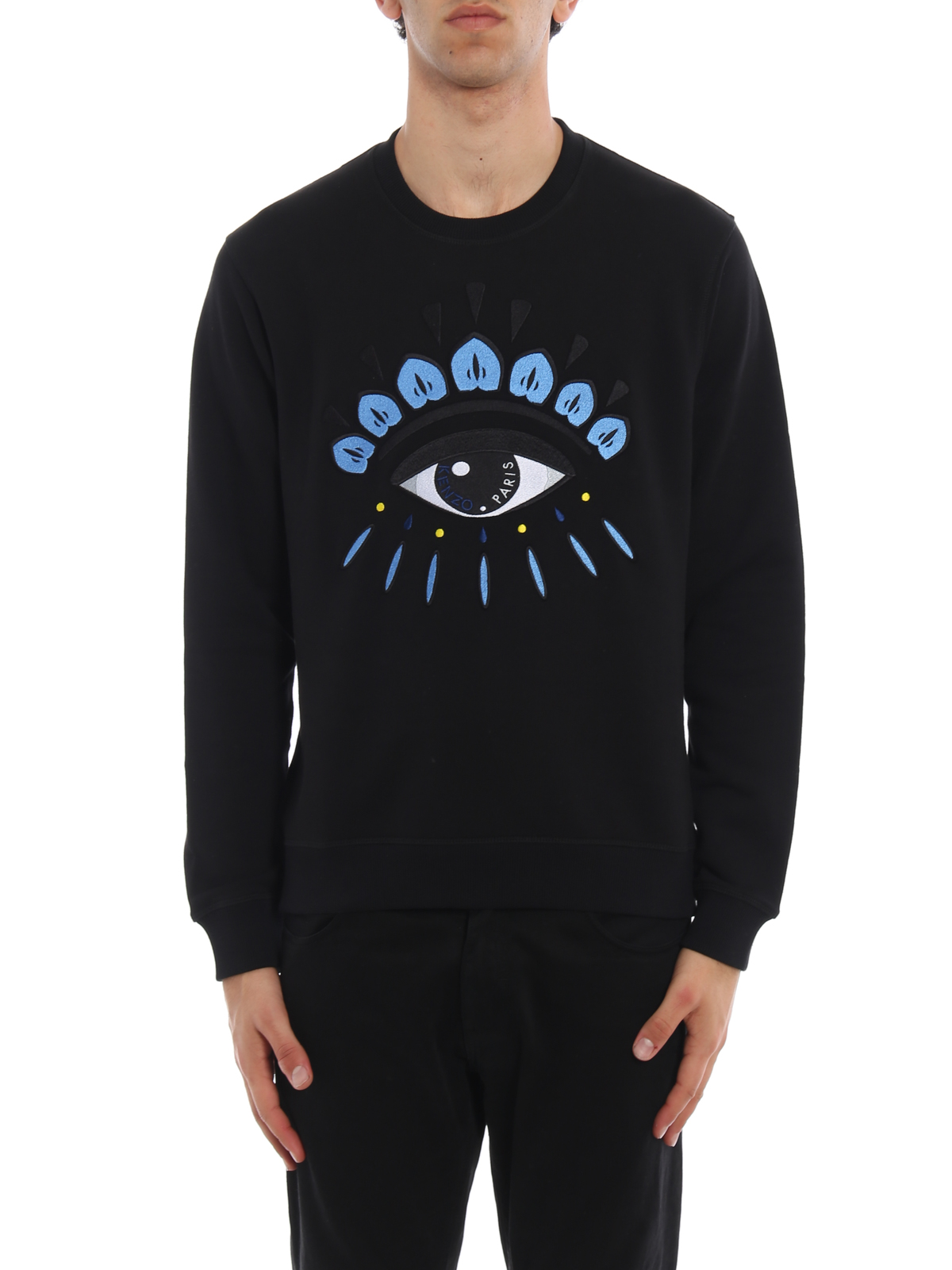 Kenzo Eye logo cotton sweatshirt Black Men F855SW0554XI99