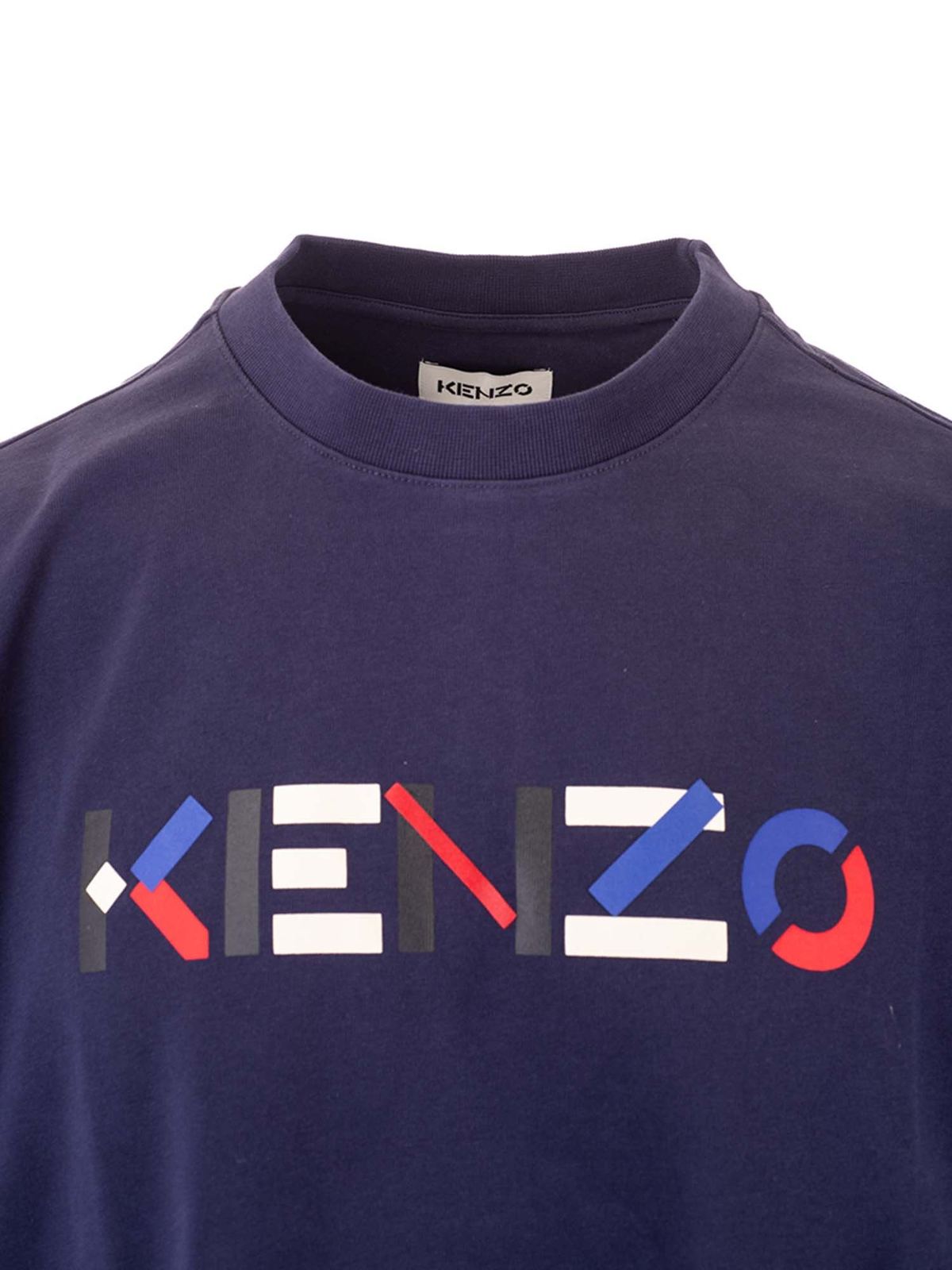 Shop Kenzo Lettering T-shirt In Blue