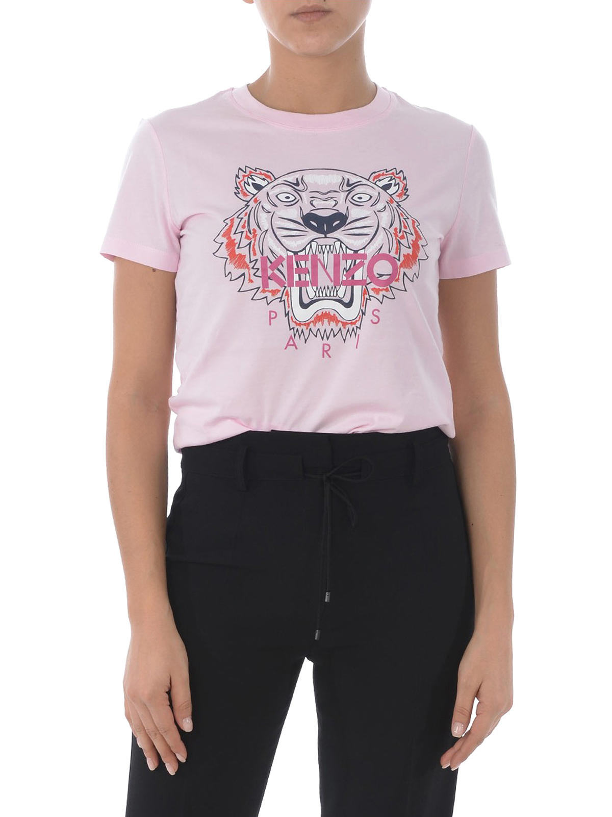 Modig lække Humoristisk T-shirts Kenzo - Pink cotton Tiger print T-shirt - F952TS7214YB33