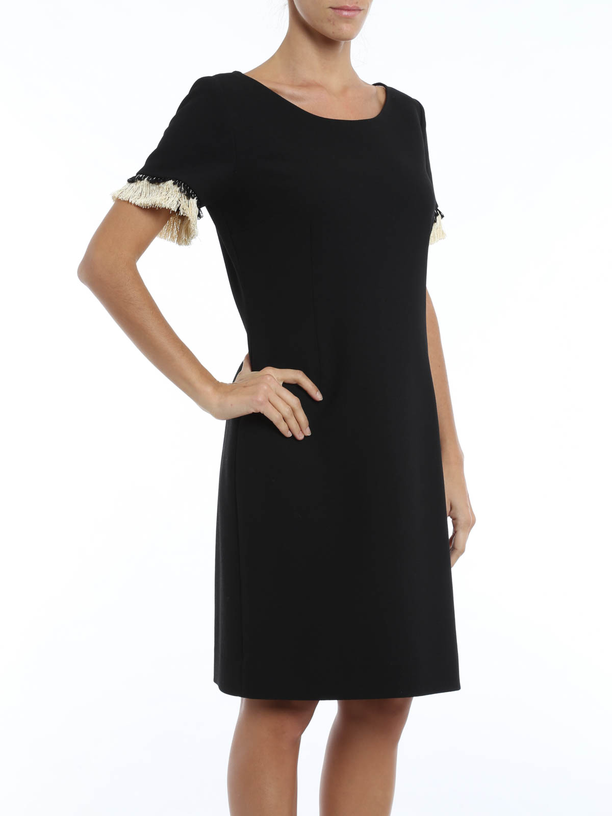 Lanvin Fringed sleeve dress - Black - Women|RWDR2142279010