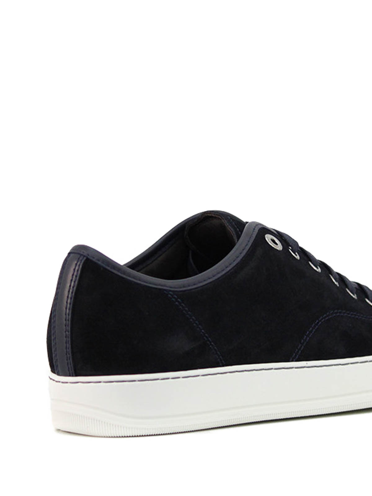 Shop Lanvin Suede Nappa Sneakers In Dark Blue