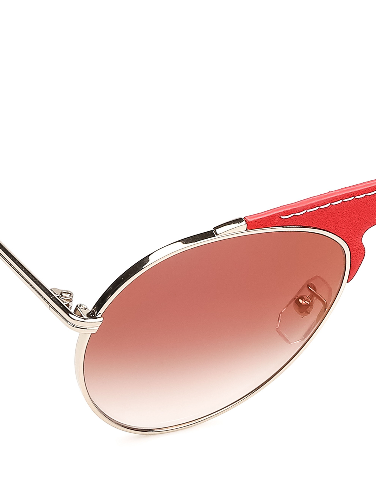 LOEWE Red Leather Sunglasses Tortoise 
Plastic/Metal‎ Women LOEWE Inflated Rectangular Sunglasses | H. Lorenzo main image 3