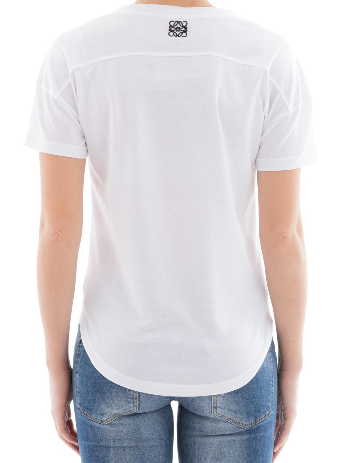 Loewe T-shirt with yoke logo embroidery - White | S6189270CR2100