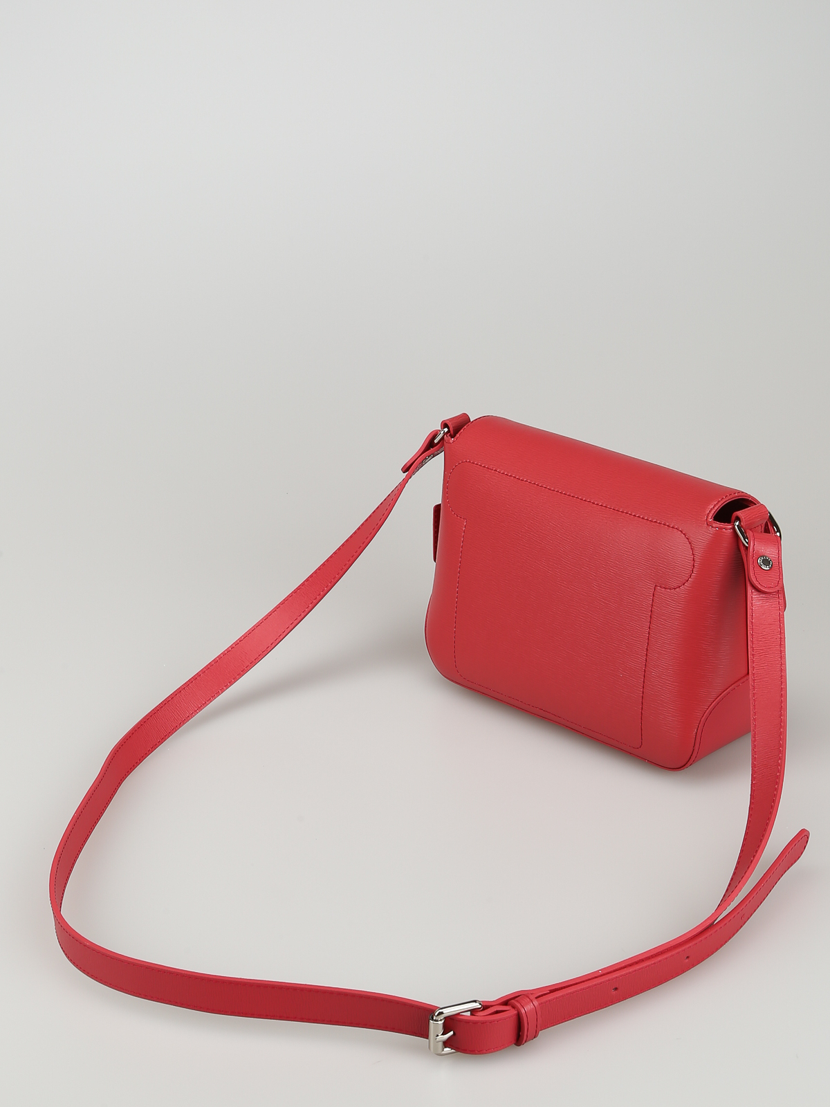 LongChamp Women's Red Leather Roseau Medium Leather Tote Crossbody Bag 