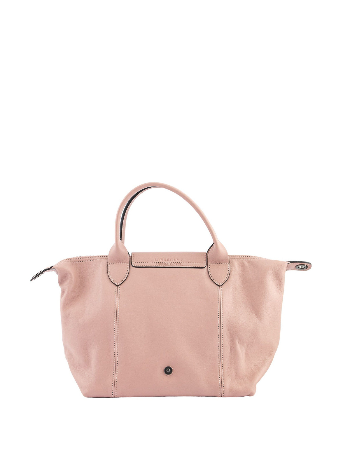 Longchamp Le Pliage Cuir Top Handle Bag in Pink