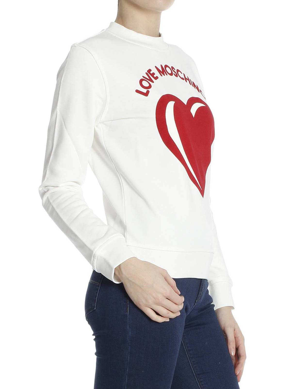 Love Moschino Heart print sweatshirt - White | 630202M3581A01